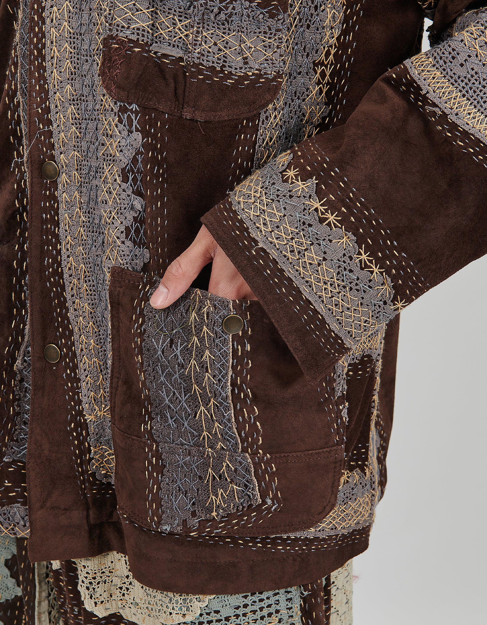 Antique Lace & Suede Rain Jacket