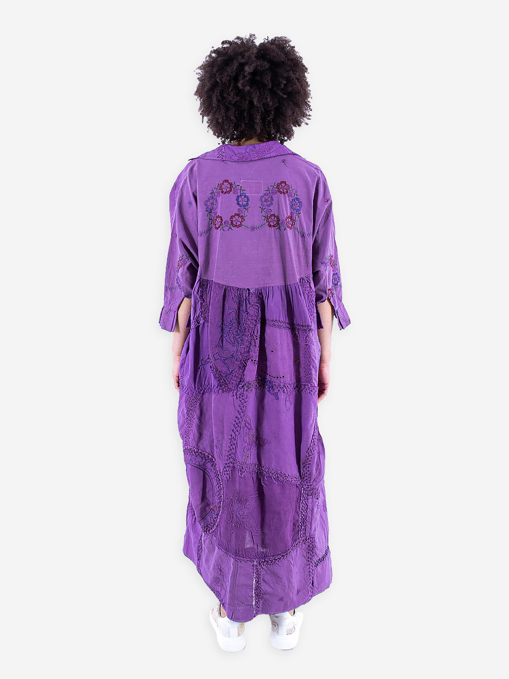 1920s Embroidered Linen Bibi Dress