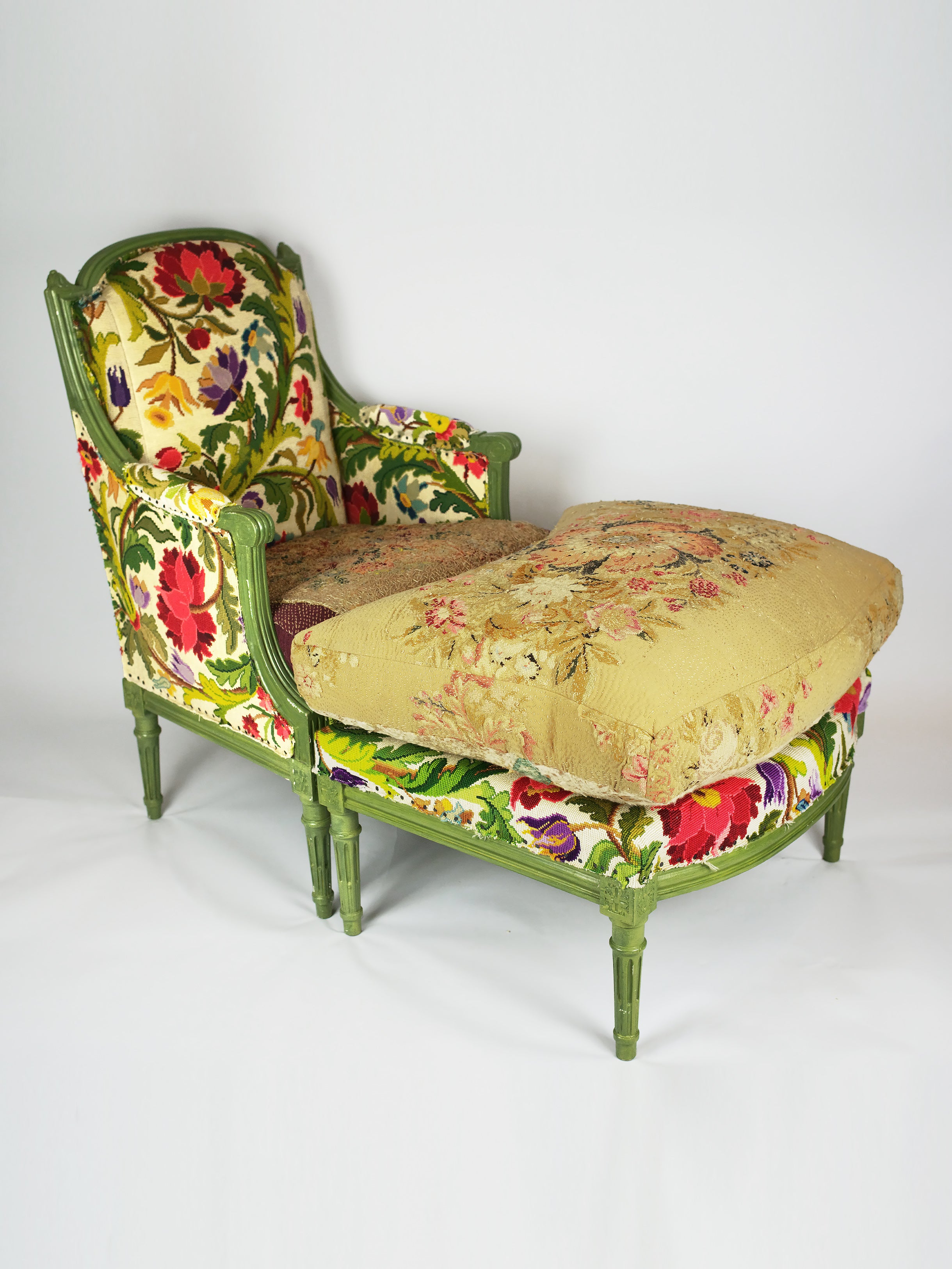 19th Century French Footstool & Cushion | 603