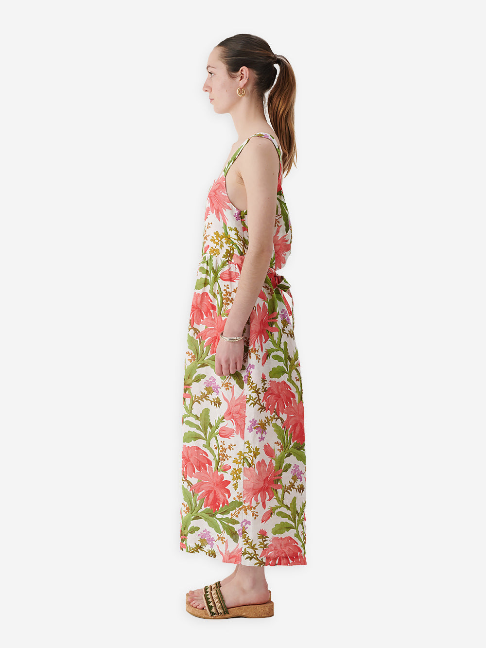 19th Century French Printed Linen Charmaine Dress