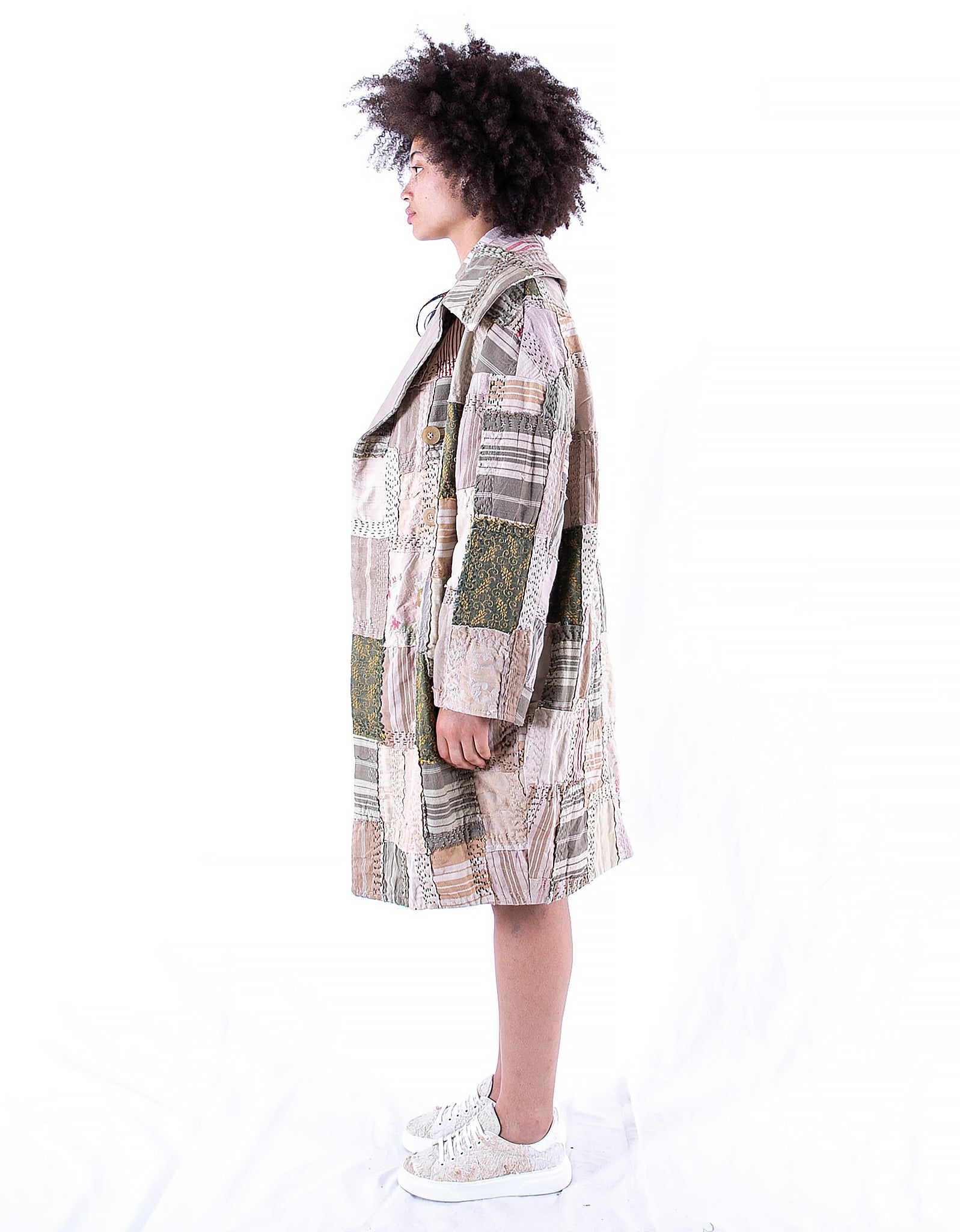 19th Century French Ticking Cocoon Coat