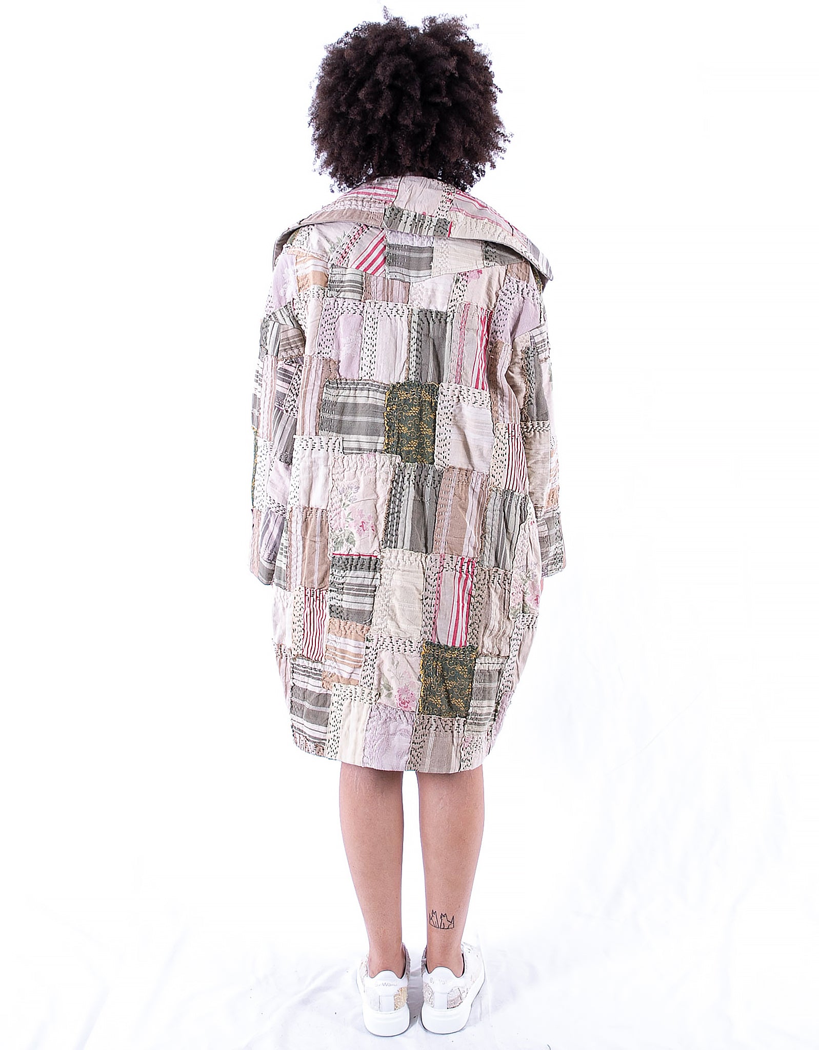 19th Century French Ticking Cocoon Coat