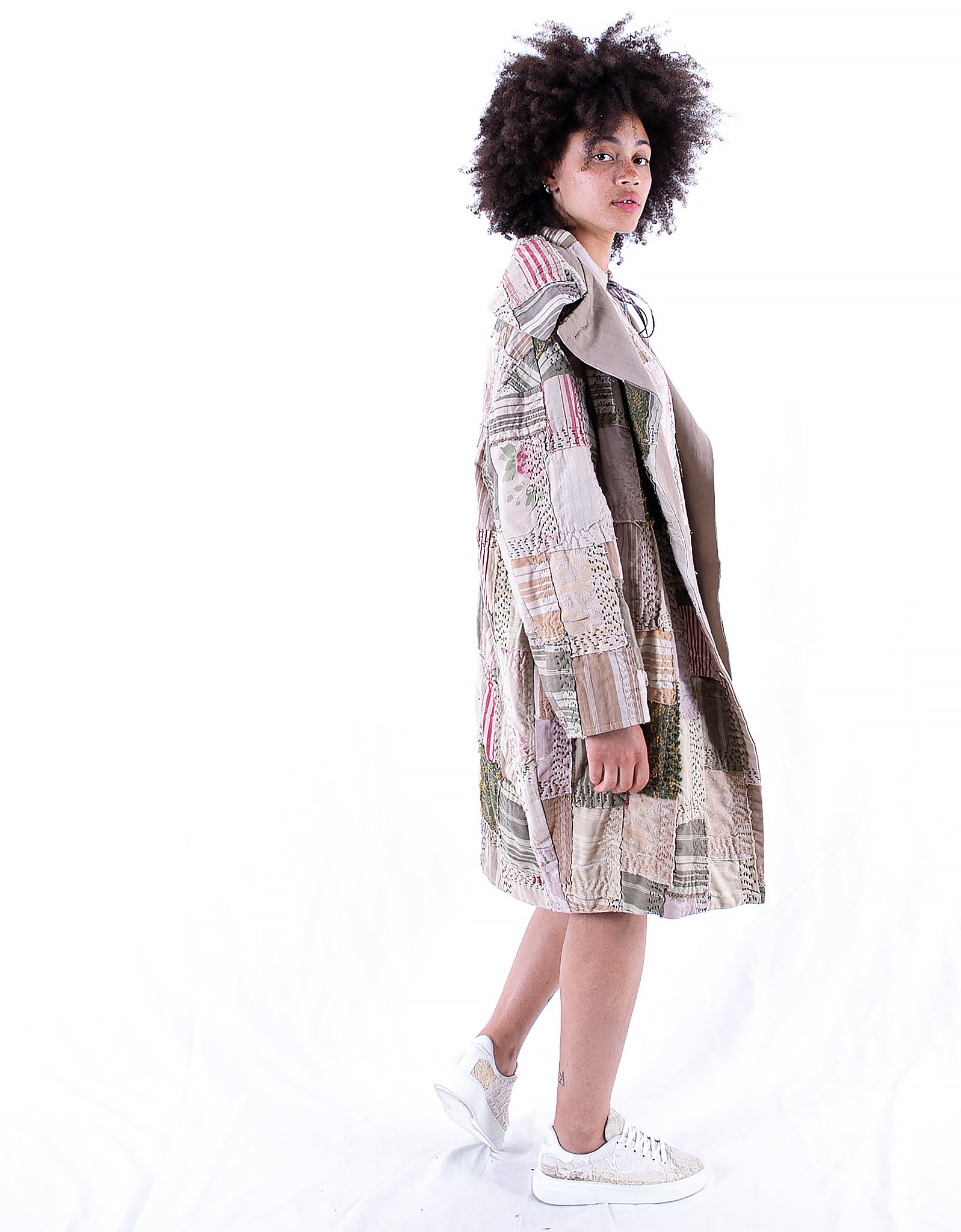 19th Century French Ticking Cocoon Coat