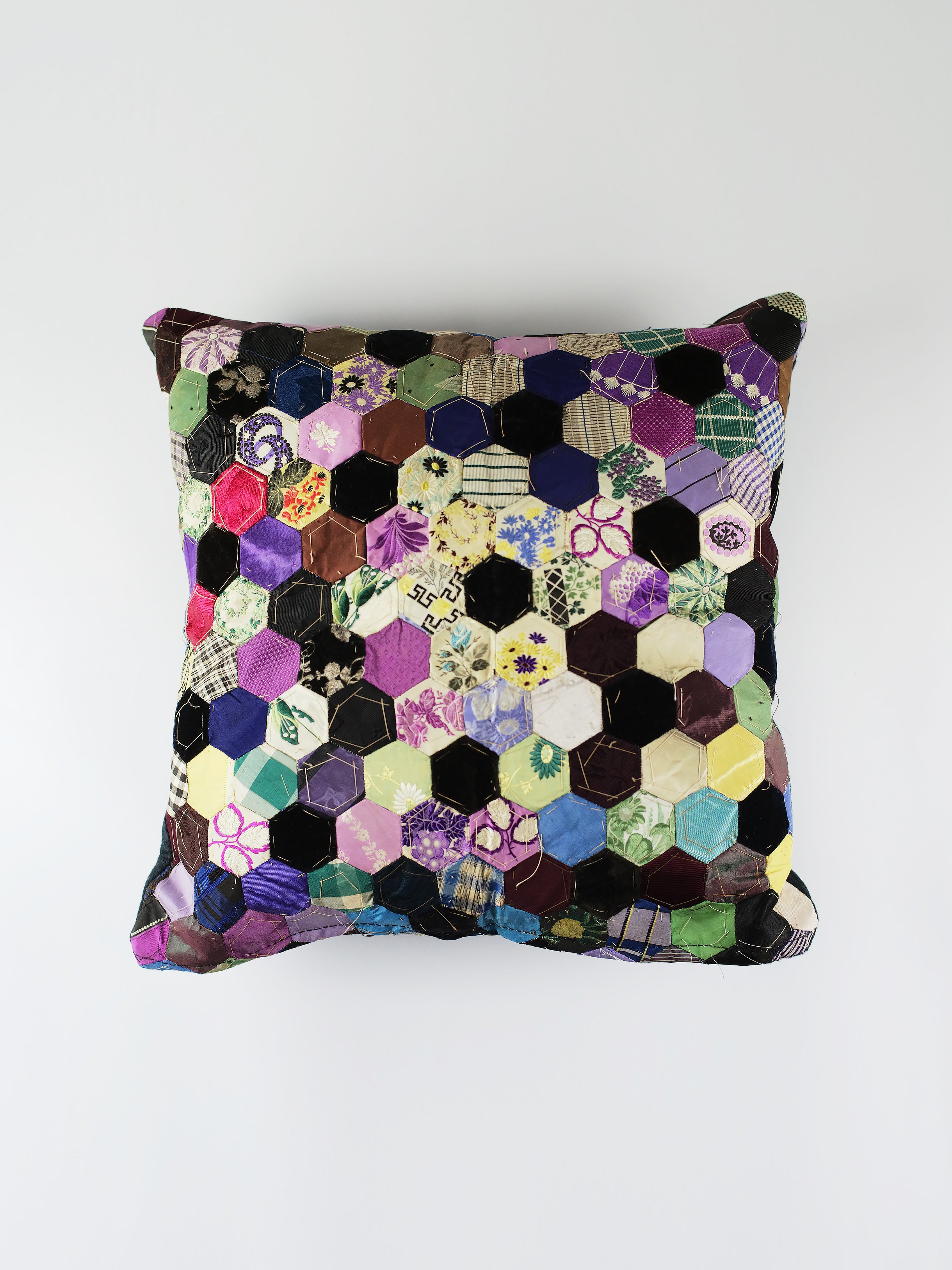 19th Century Victorian Silk & Velvet Cushion | 1409