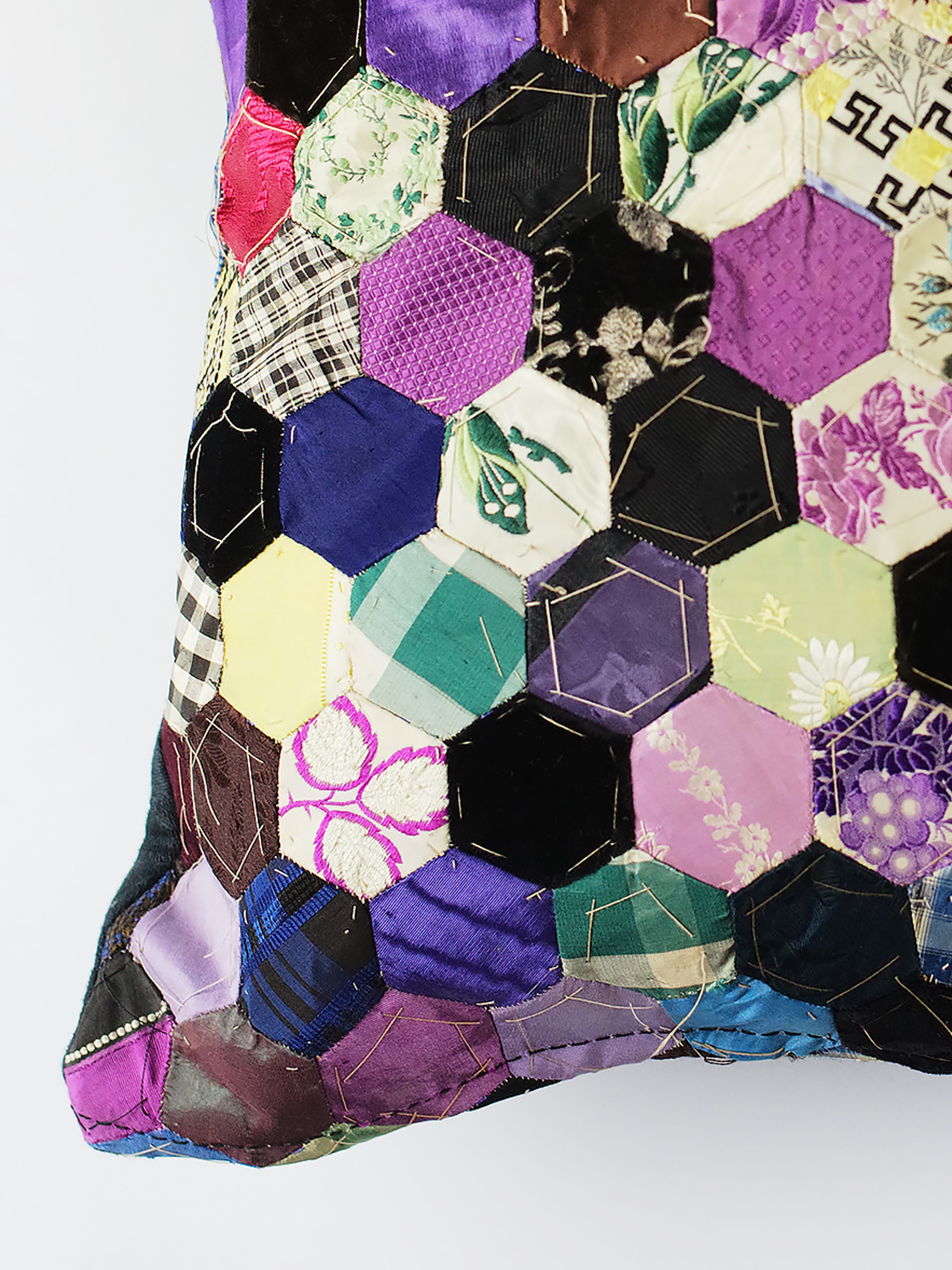 19th Century Victorian Silk & Velvet Cushion | 1409