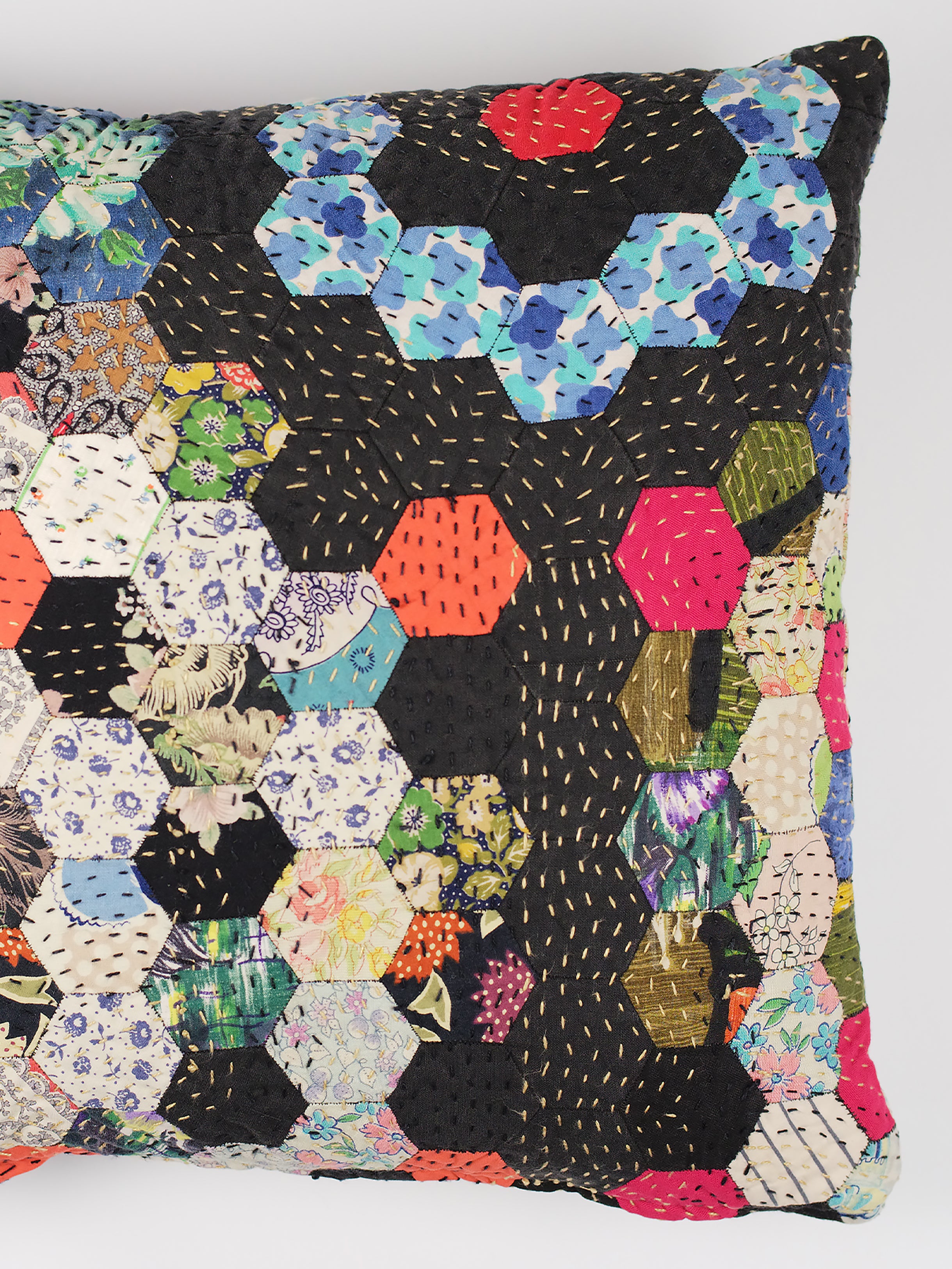 1920s Log Cabin Patchwork Cushion | 1387