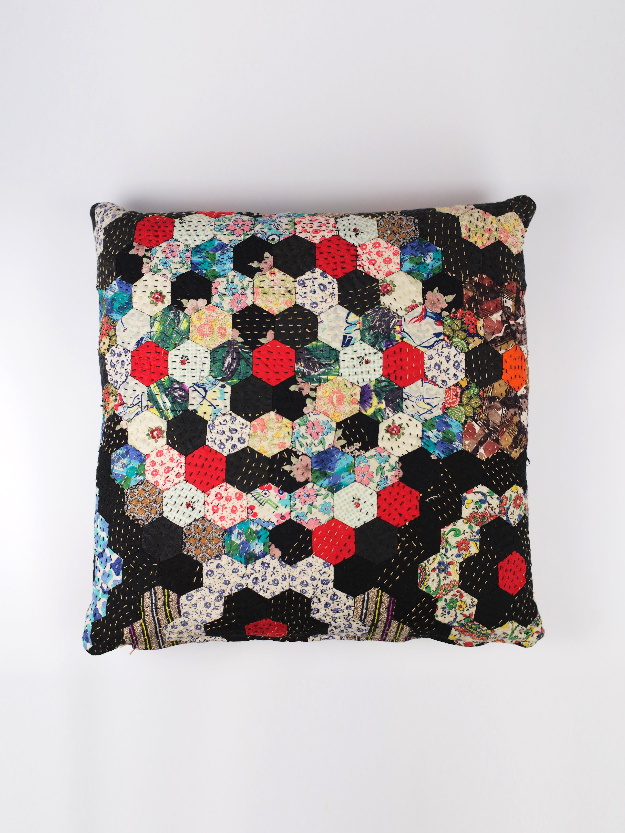 1920s Log Cabin Patchwork Cushion | 1423
