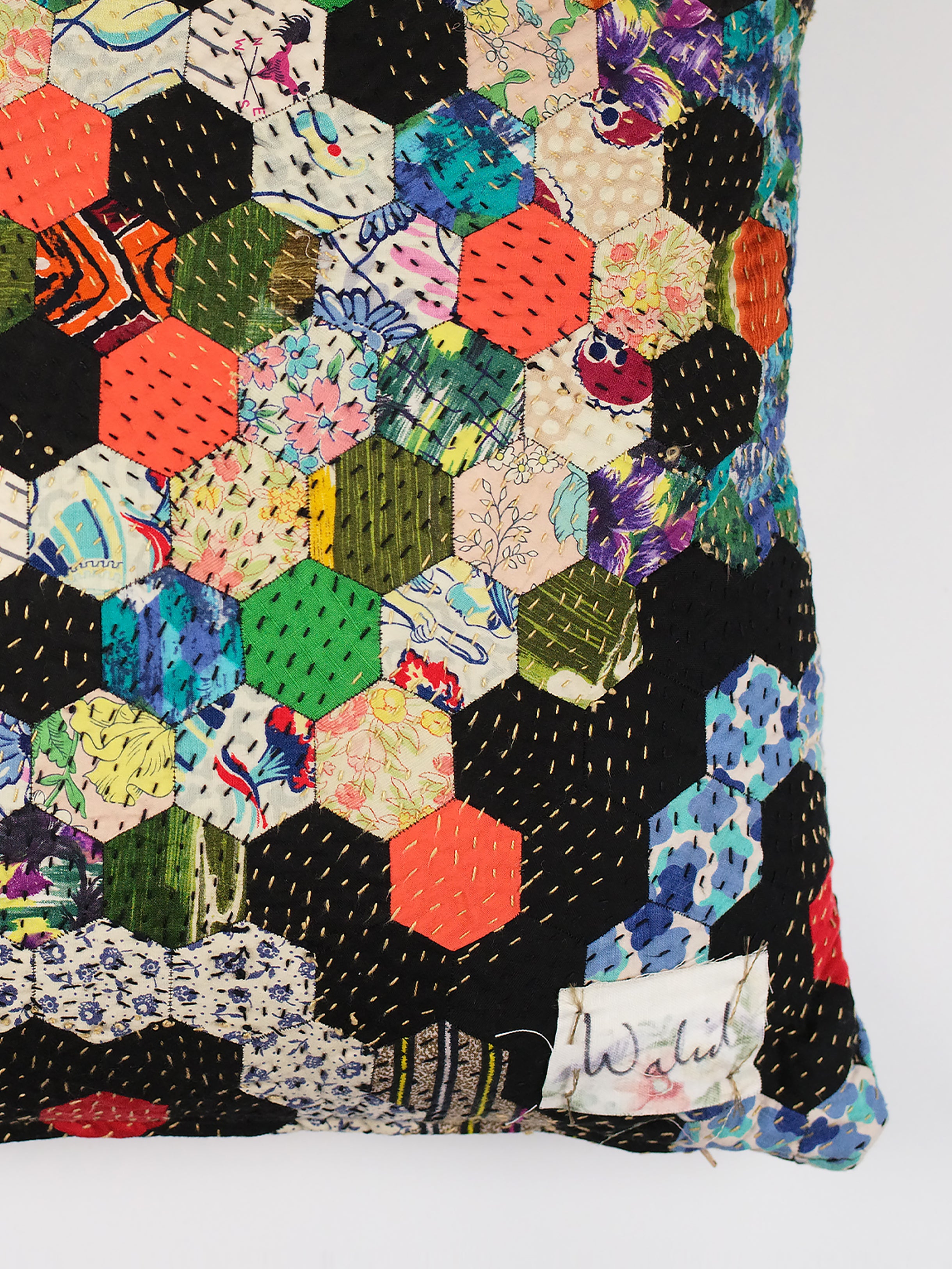 1920s Log Cabin Patchwork Cushion | 1423