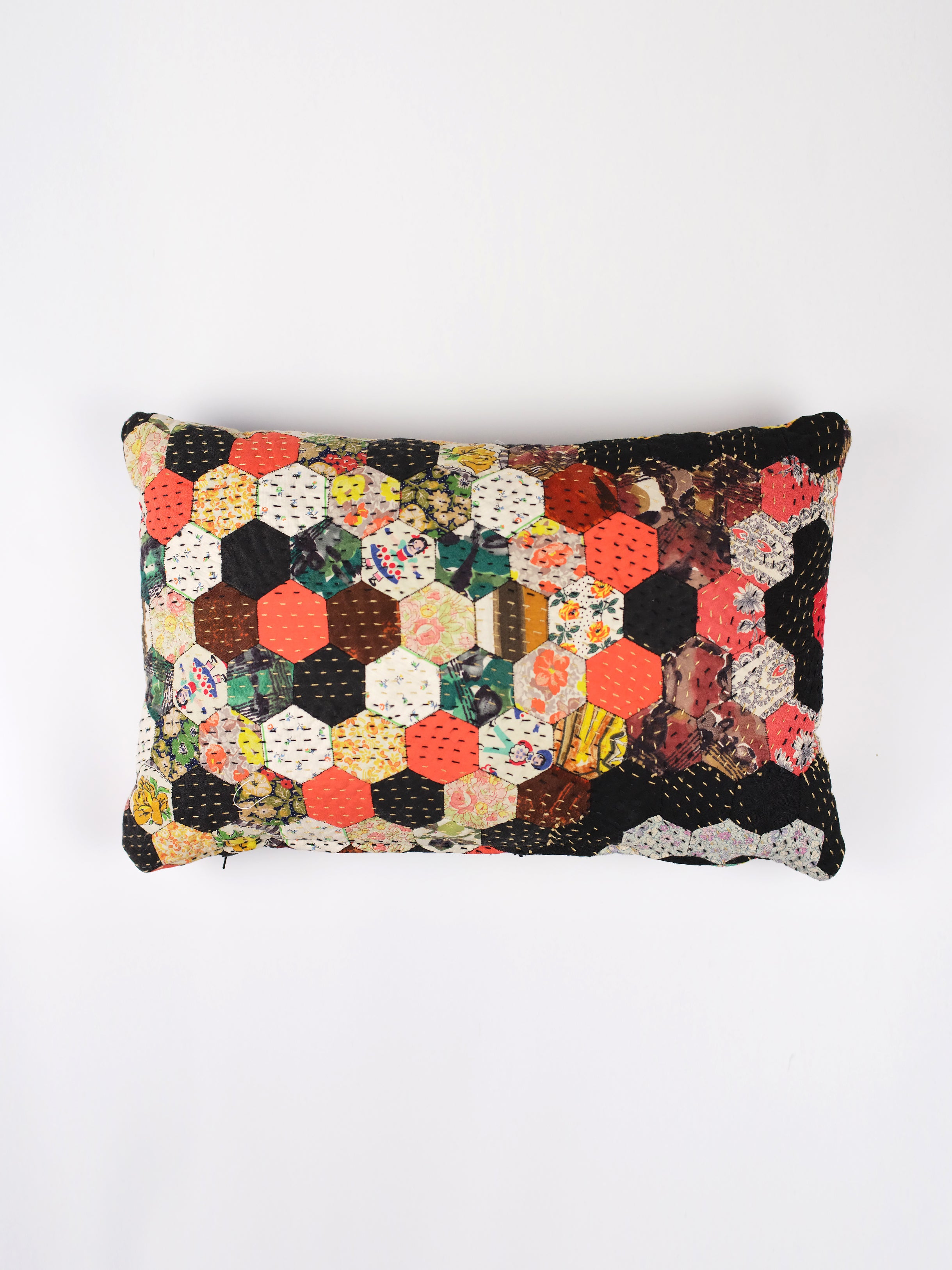 1920s Log Cabin Patchwork Cushion | 1427