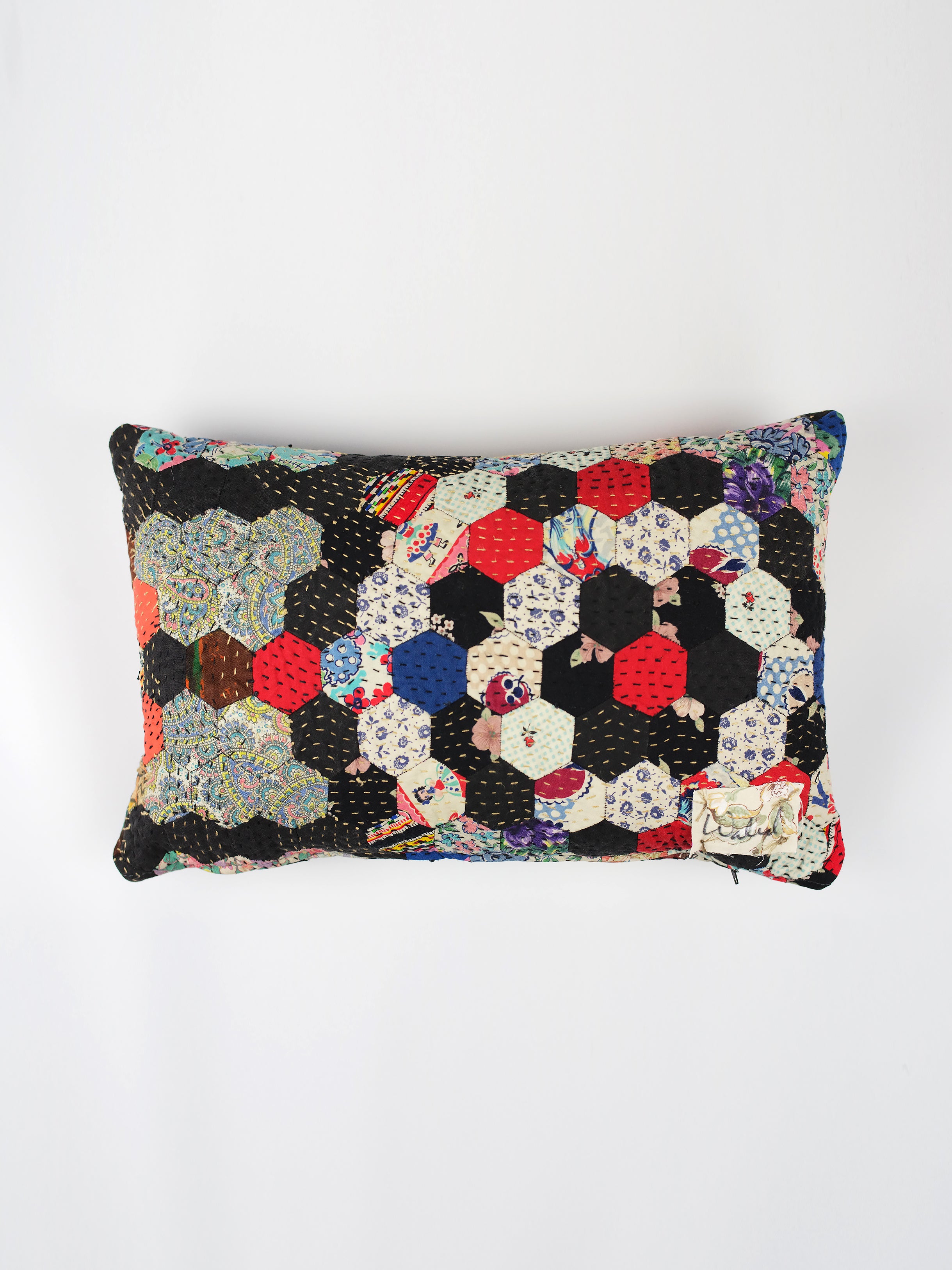 1920s Log Cabin Patchwork Cushion | 1427
