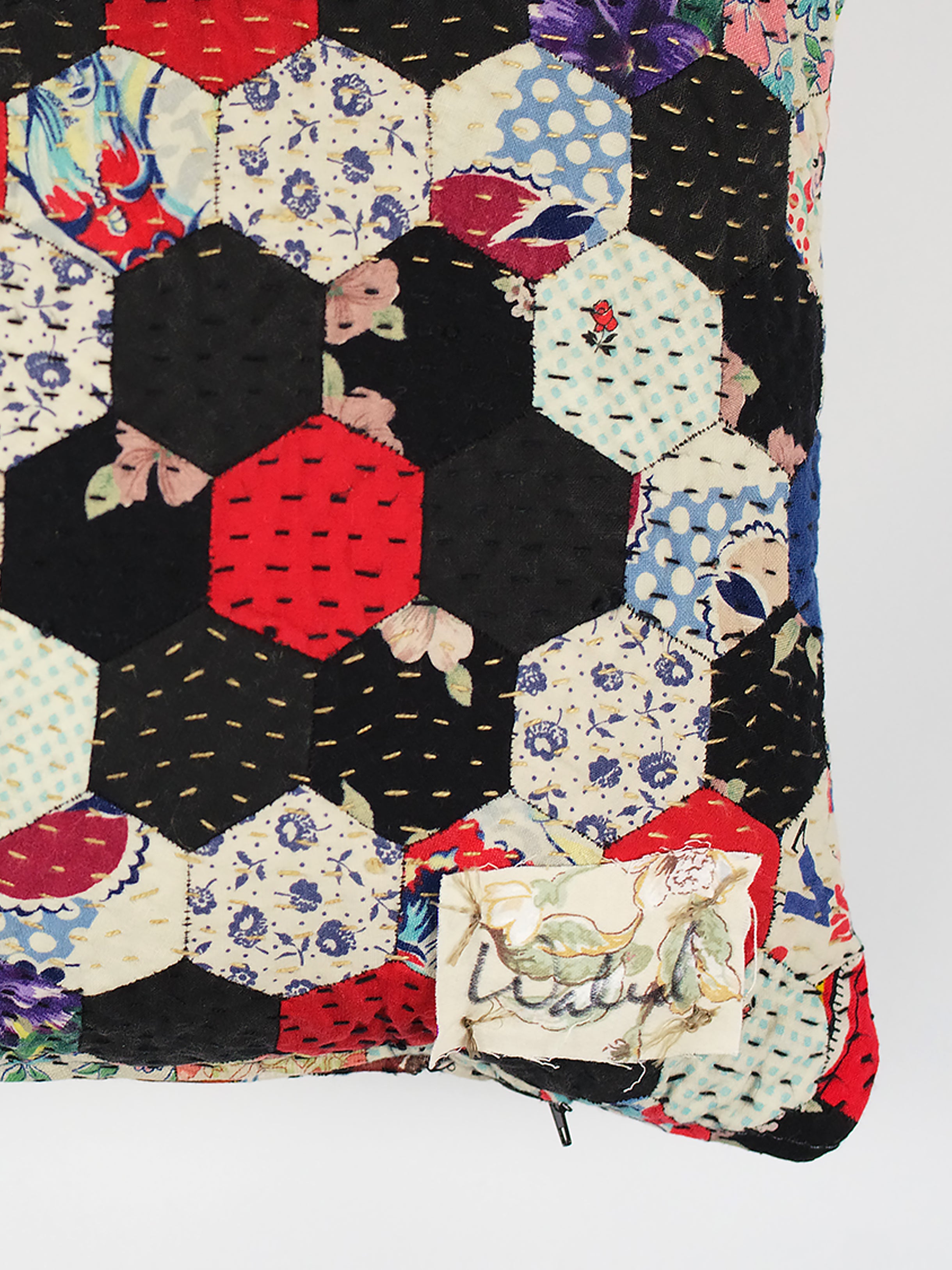 1920s Log Cabin Patchwork Cushion | 1427