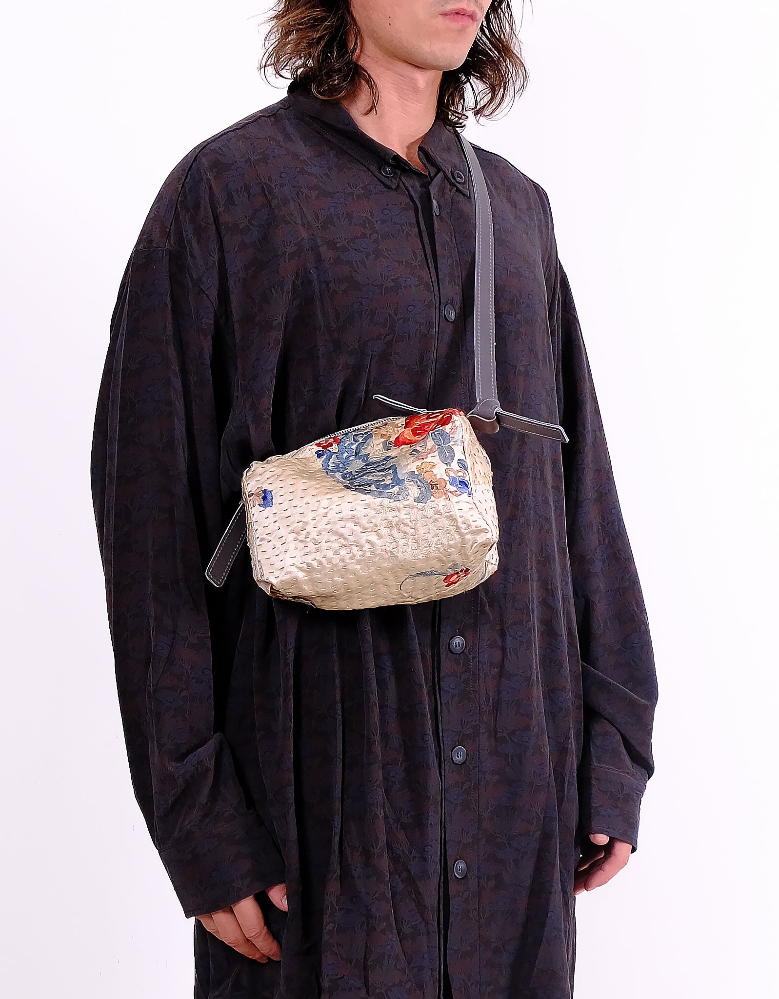 Antique Chinese Silk Digby Bag