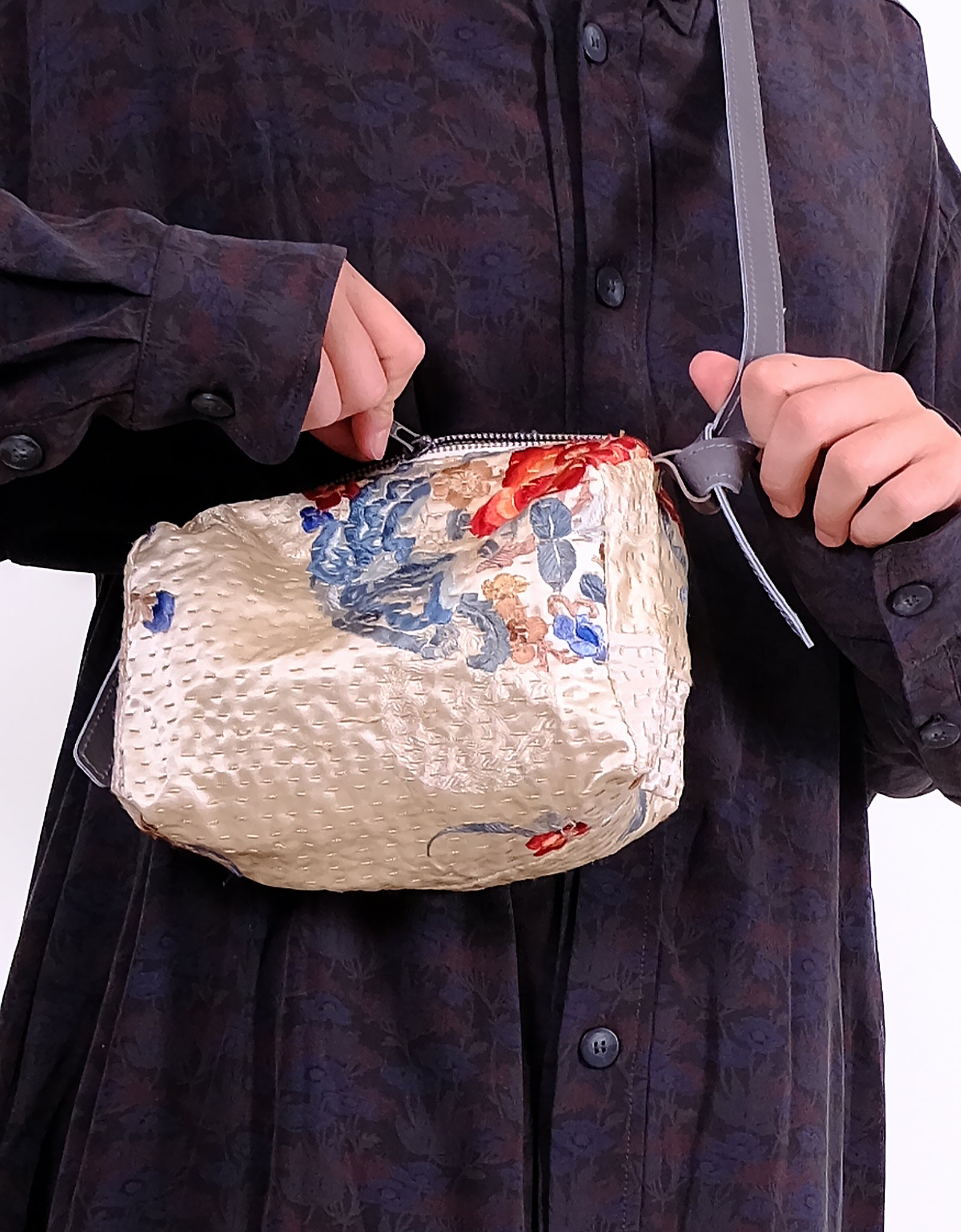 Antique Chinese Silk Digby Bag