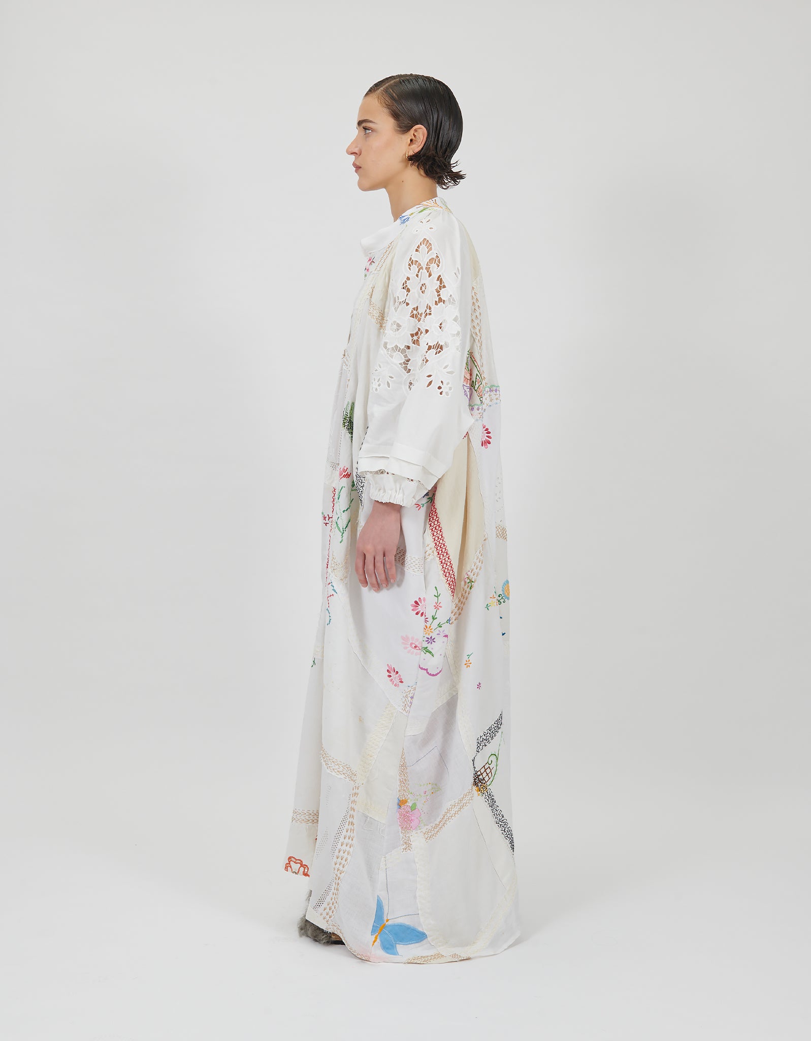 1920s Embroidered Linen Doris Dress