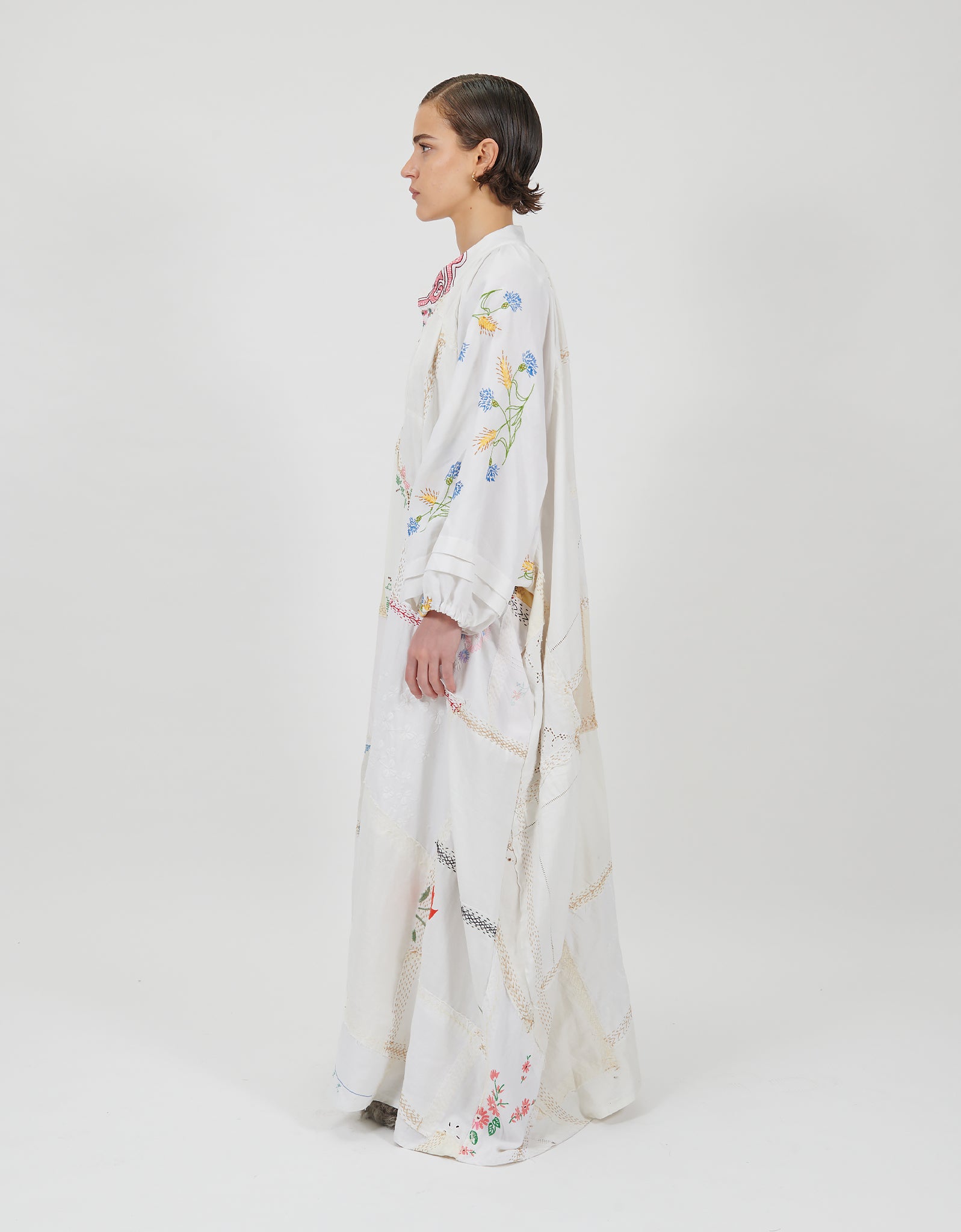 1920s Embroidered Linen Doris Dress