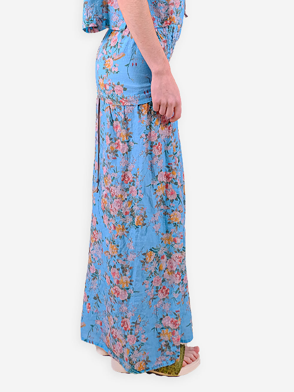 Vintage Chinese Printed Lily Skirt Dress