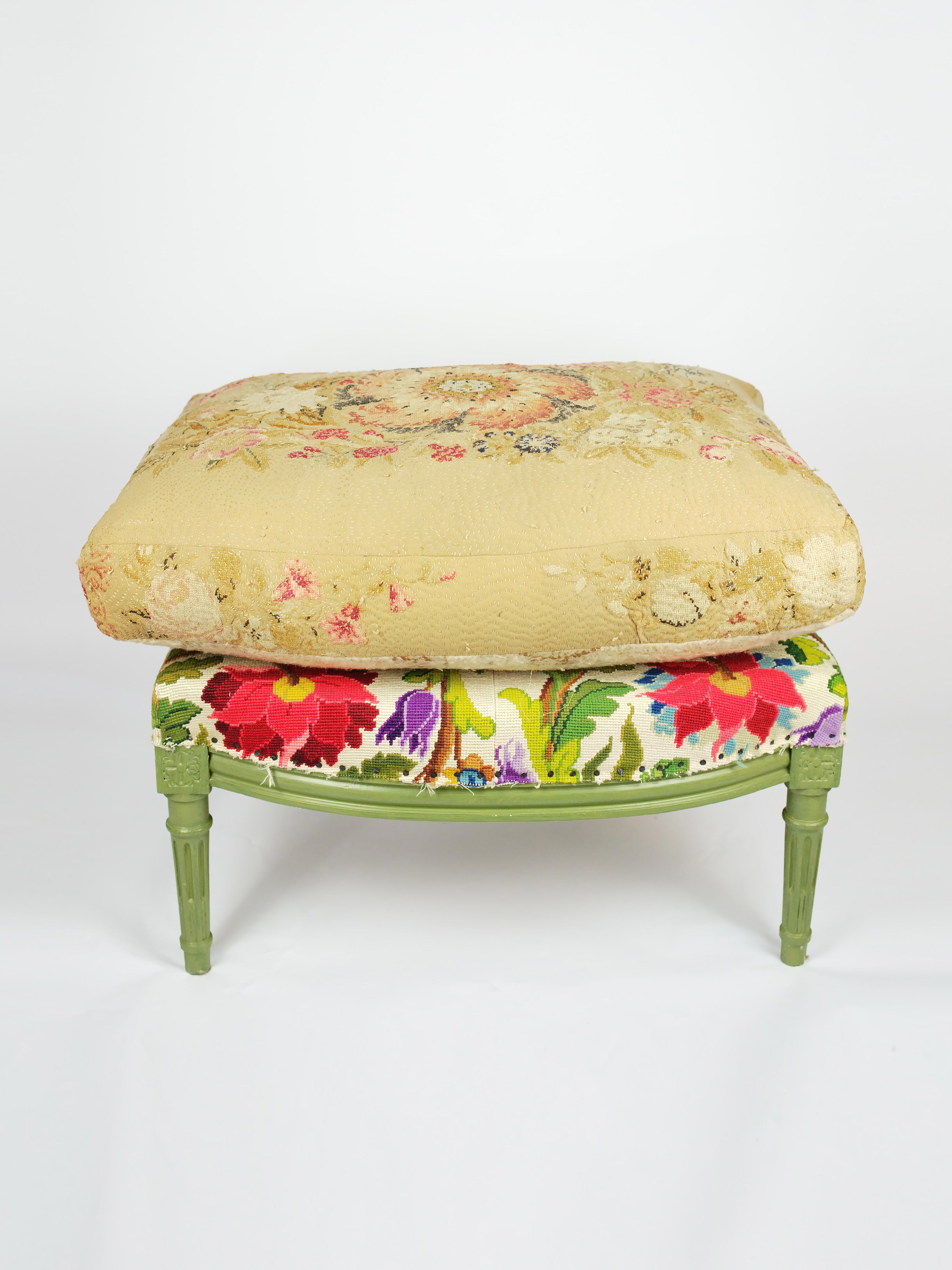 19th Century French Footstool & Cushion | 603