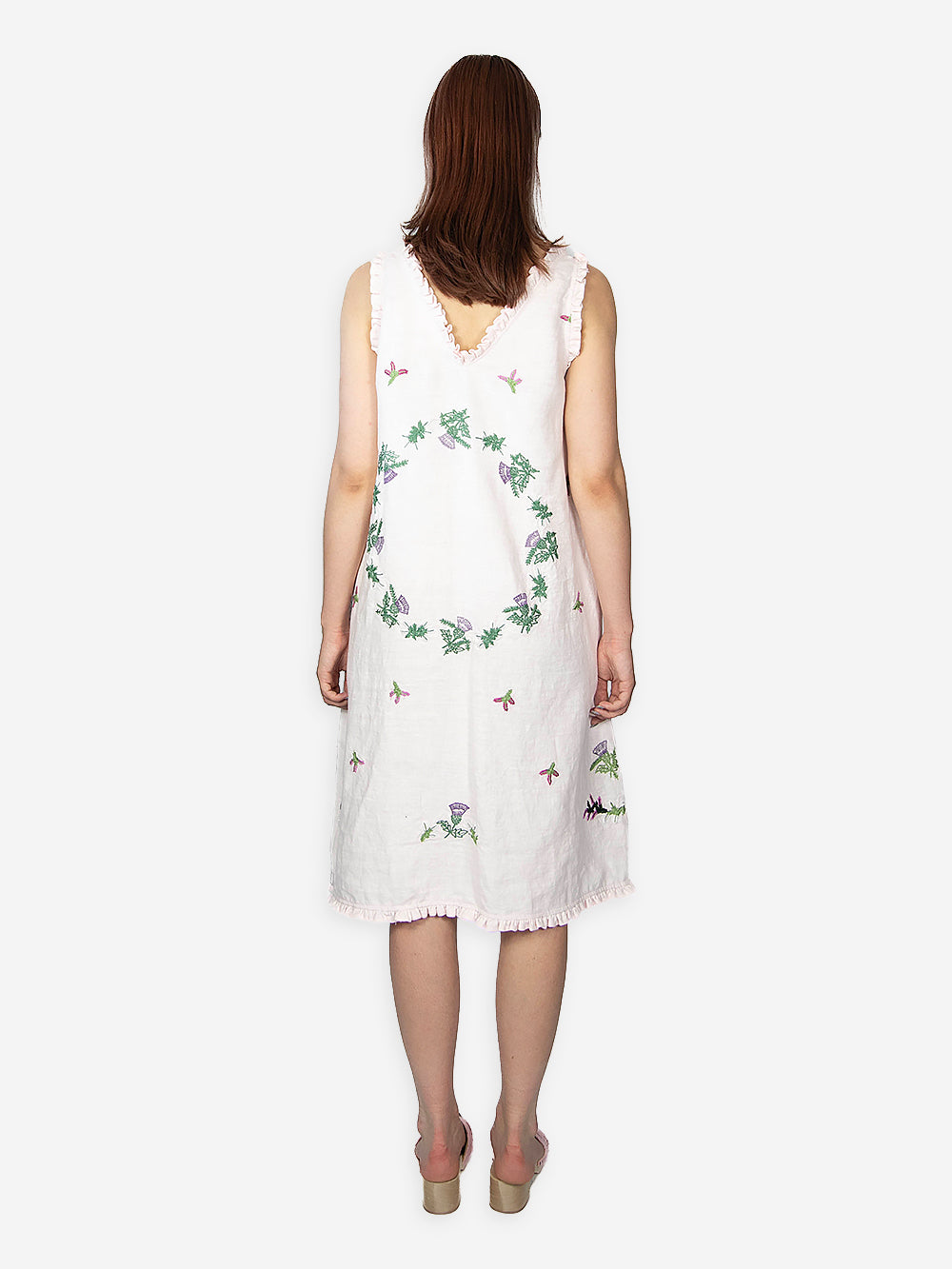 Vintage Embroidered Linen Freya Dress