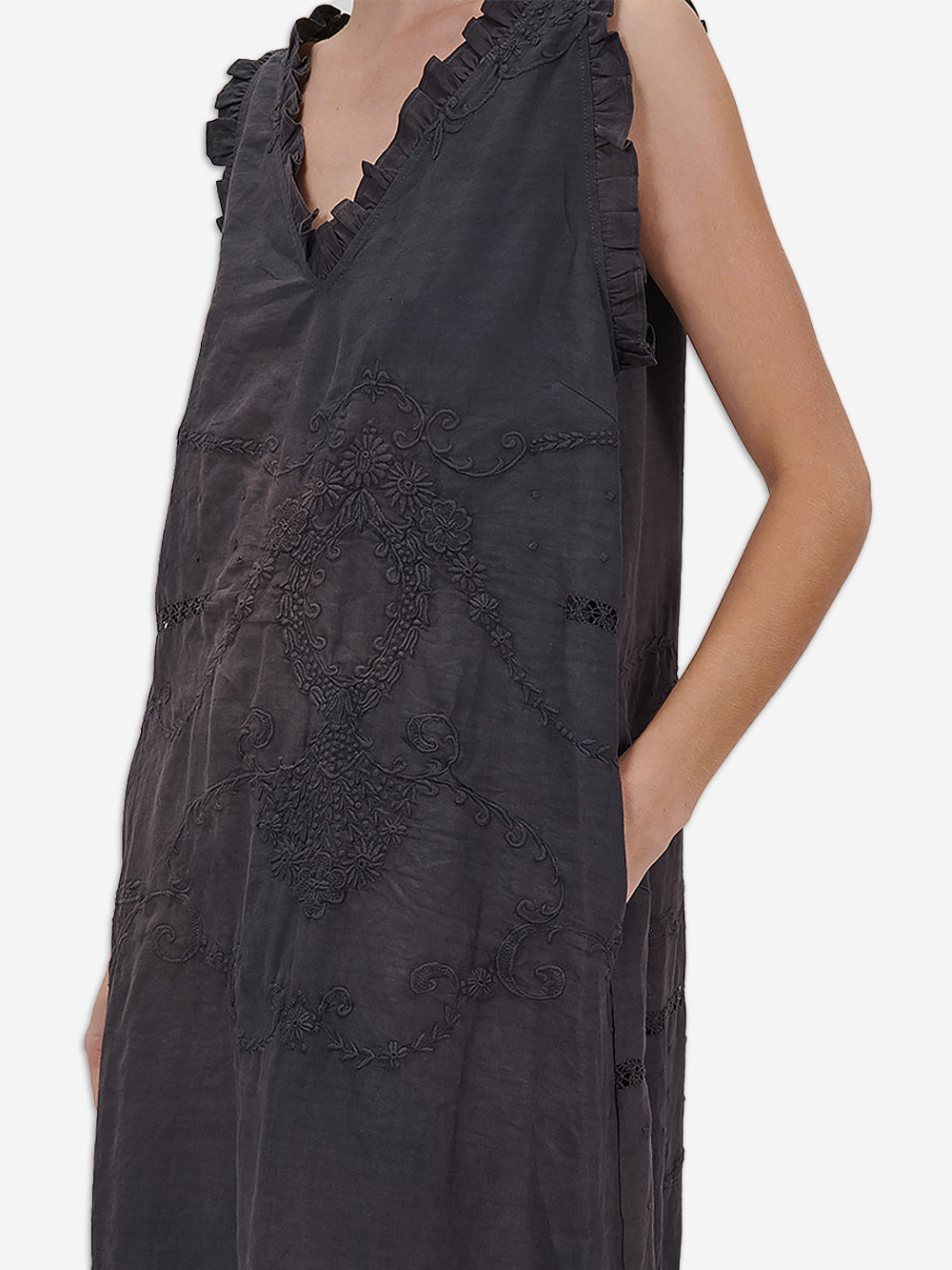 Vintage Embroidered Poplin Freya Dress