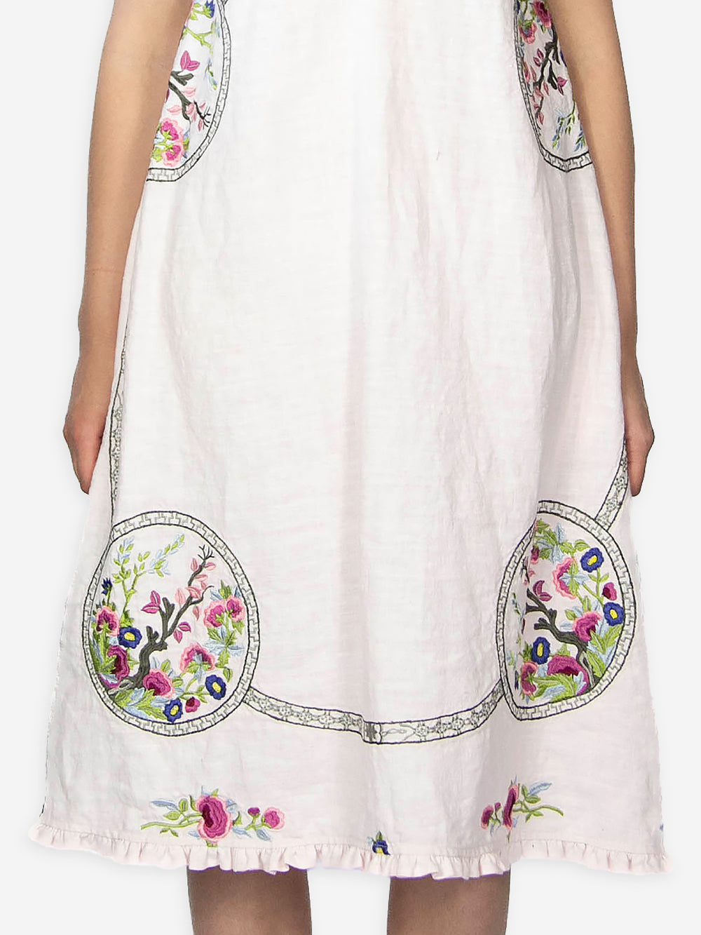Vintage Embroidered Linen Freya Dress