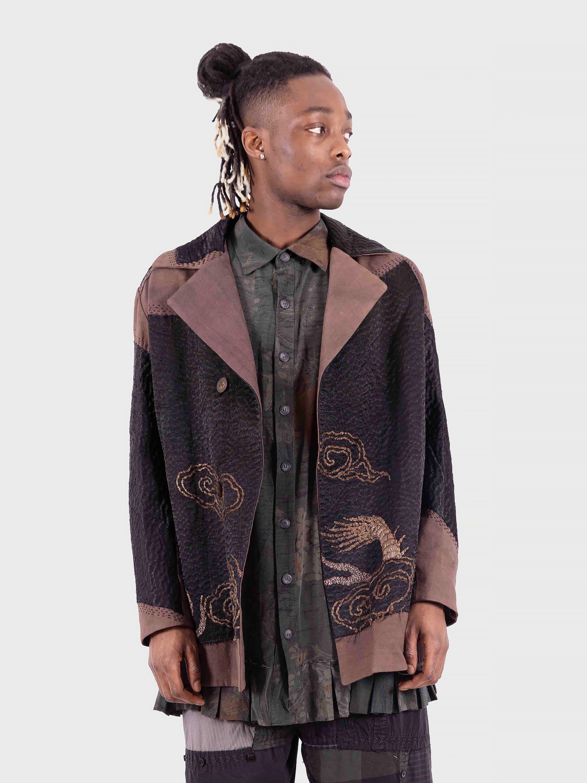 19th Century Chinese Silk Jacob Pea Coat