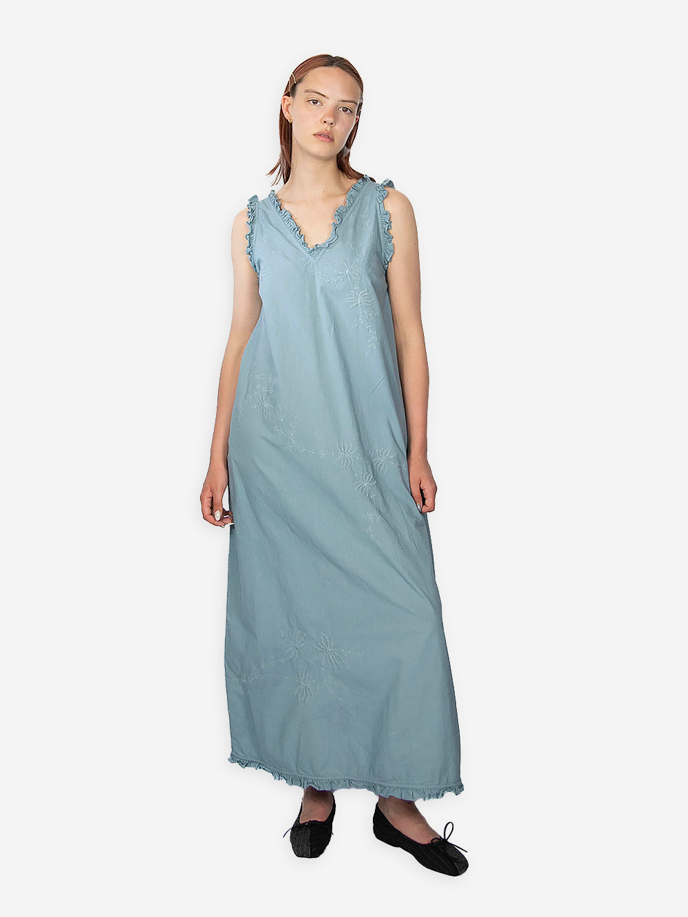 Vintage Embroidered Poplin Luna Dress