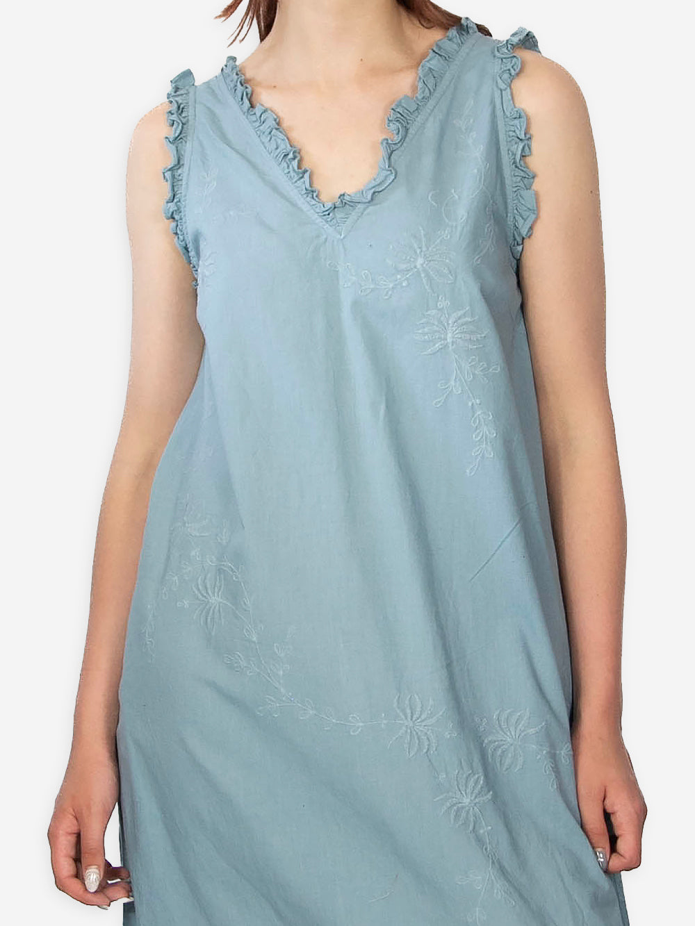 Vintage Embroidered Poplin Luna Dress