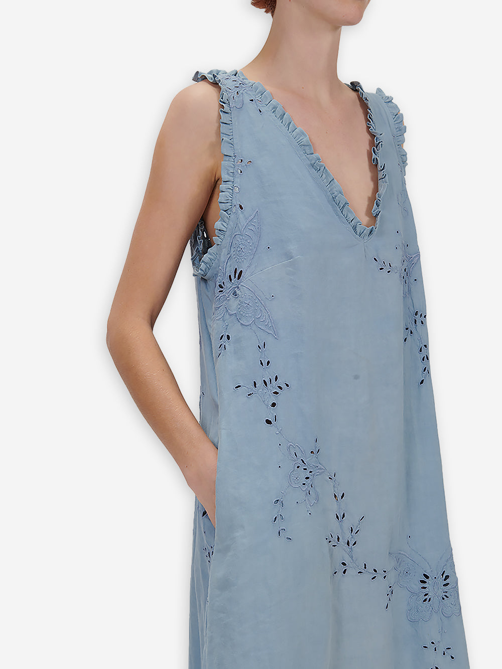 Vintage Embroidered Poplin Luna Dress