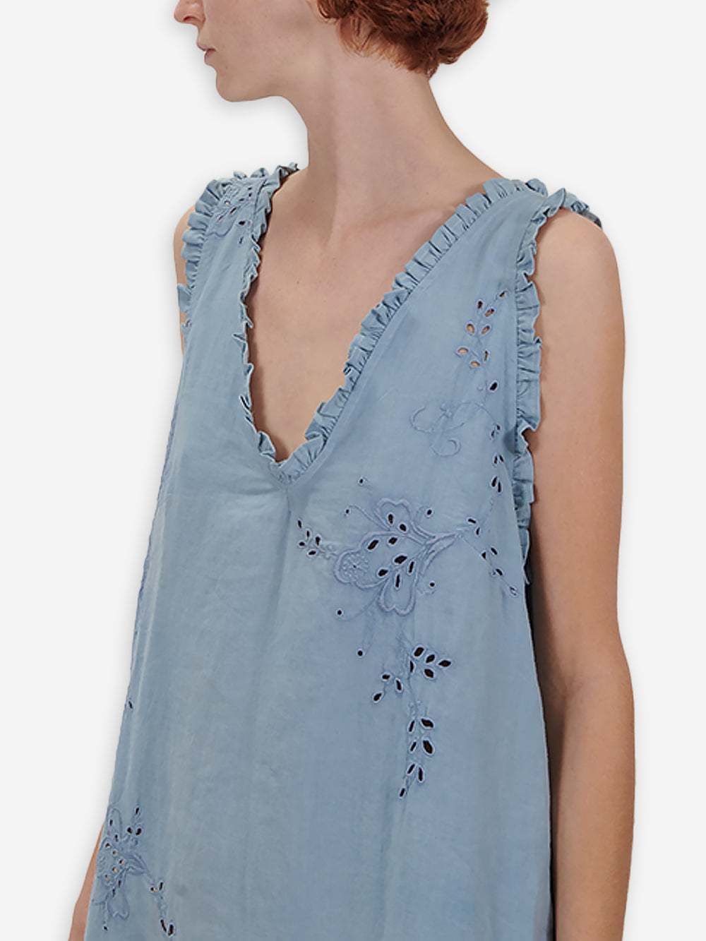 Vintage Embroidered Poplin Luna Dress