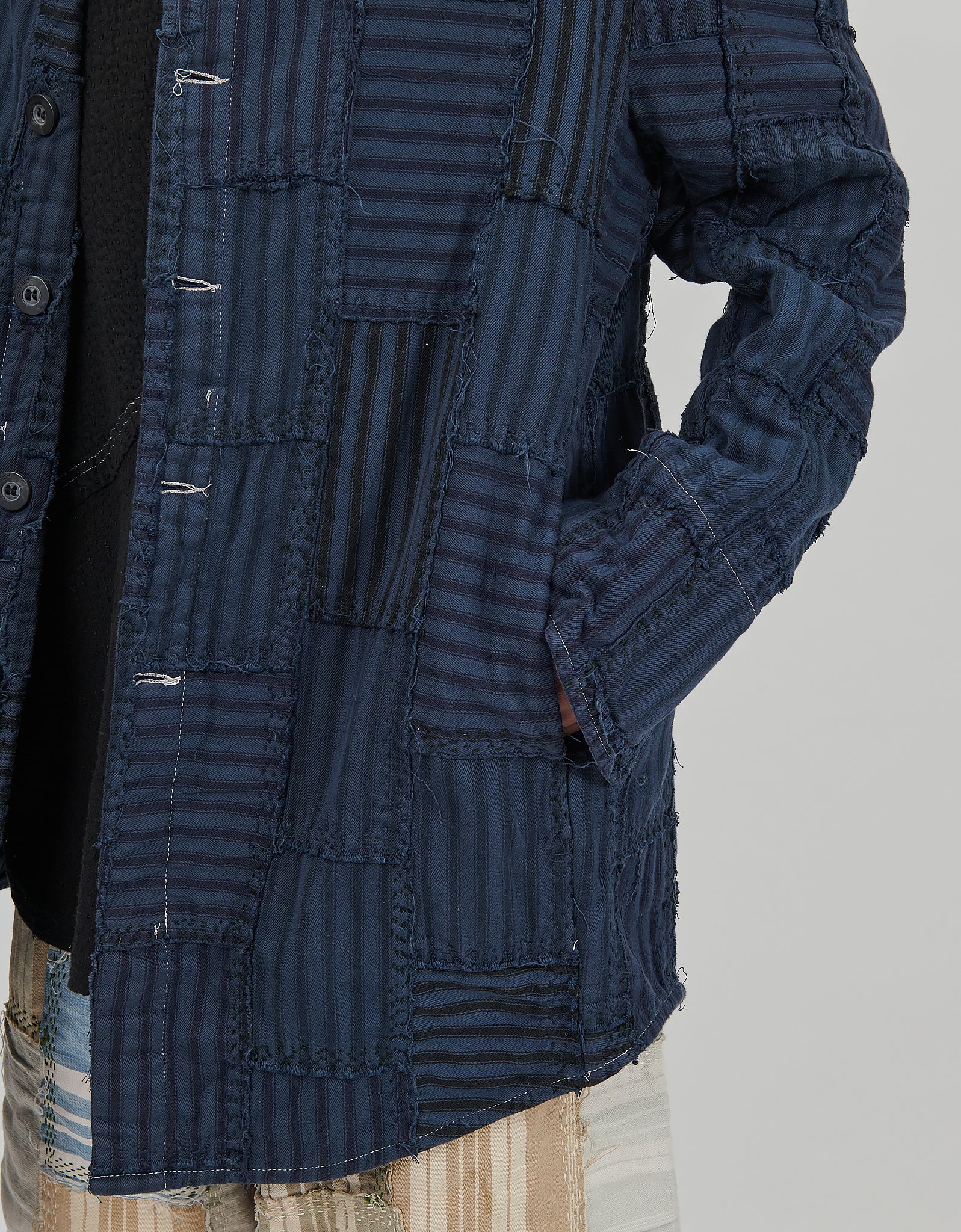 19th Century French Ticking Orhan Shirt Jacket