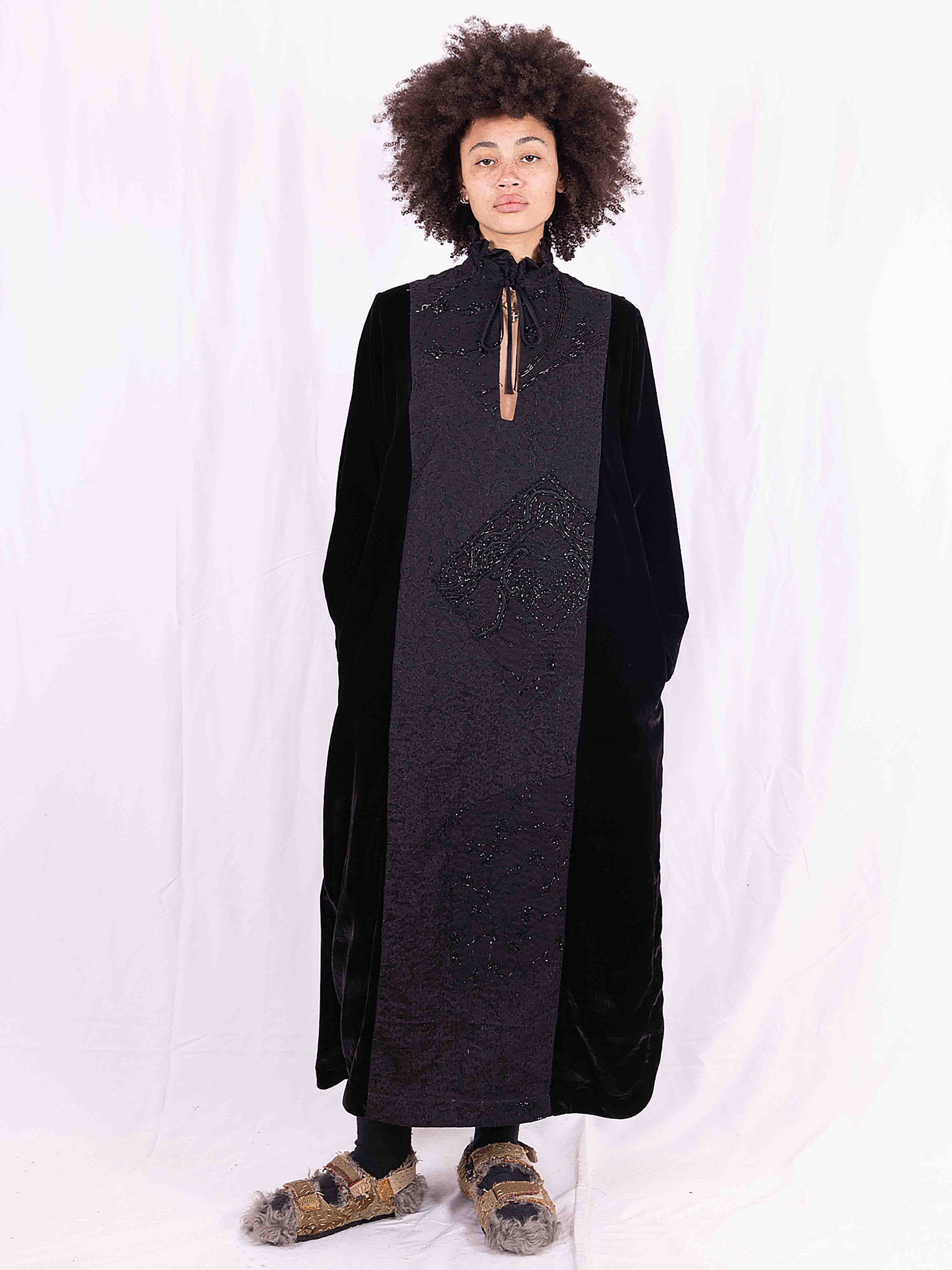 19th Century Beading & Velvet Raquel Dress