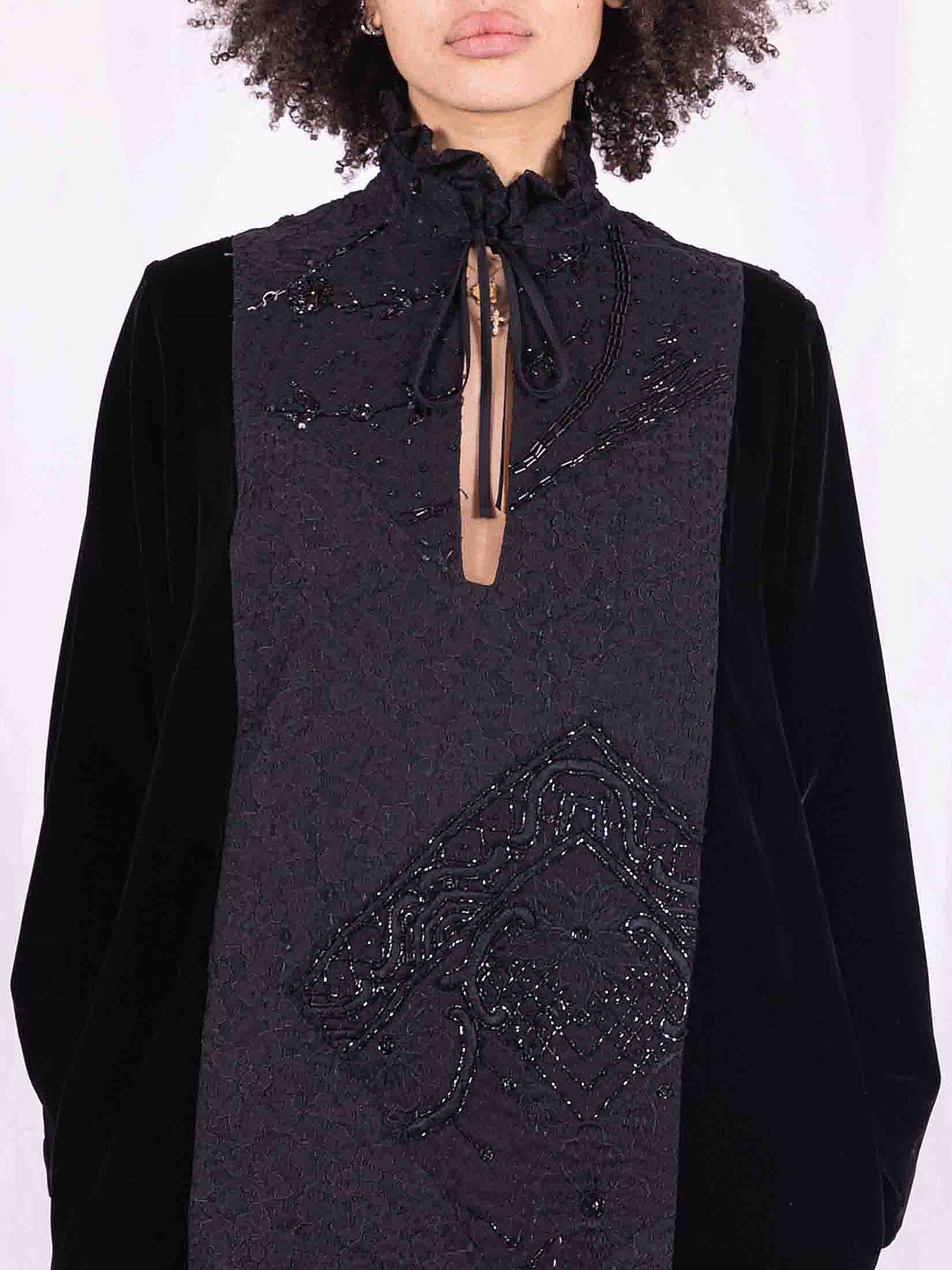 19th Century Beading & Velvet Raquel Dress