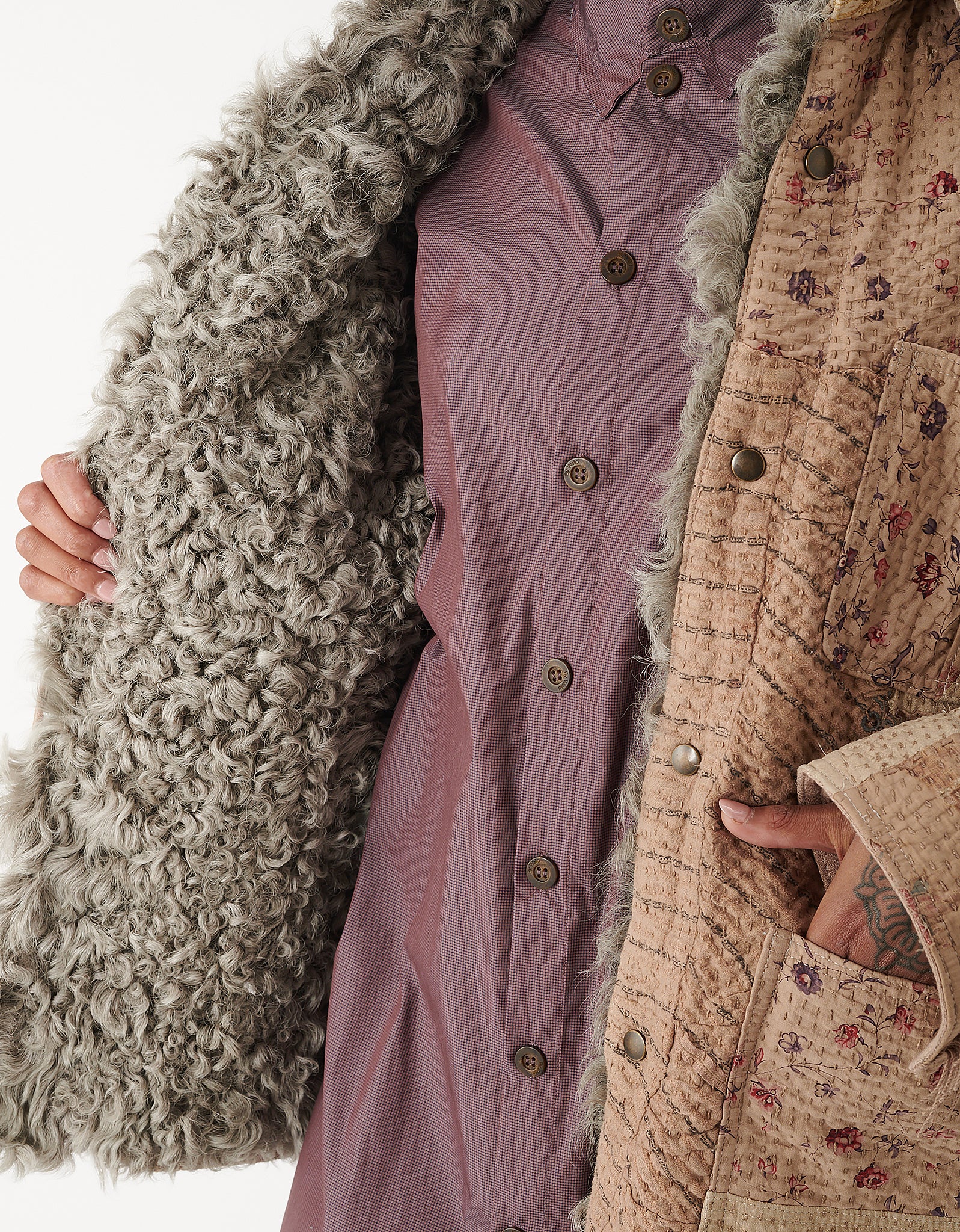 19th Century Cotton & Shearling Rain Jacket