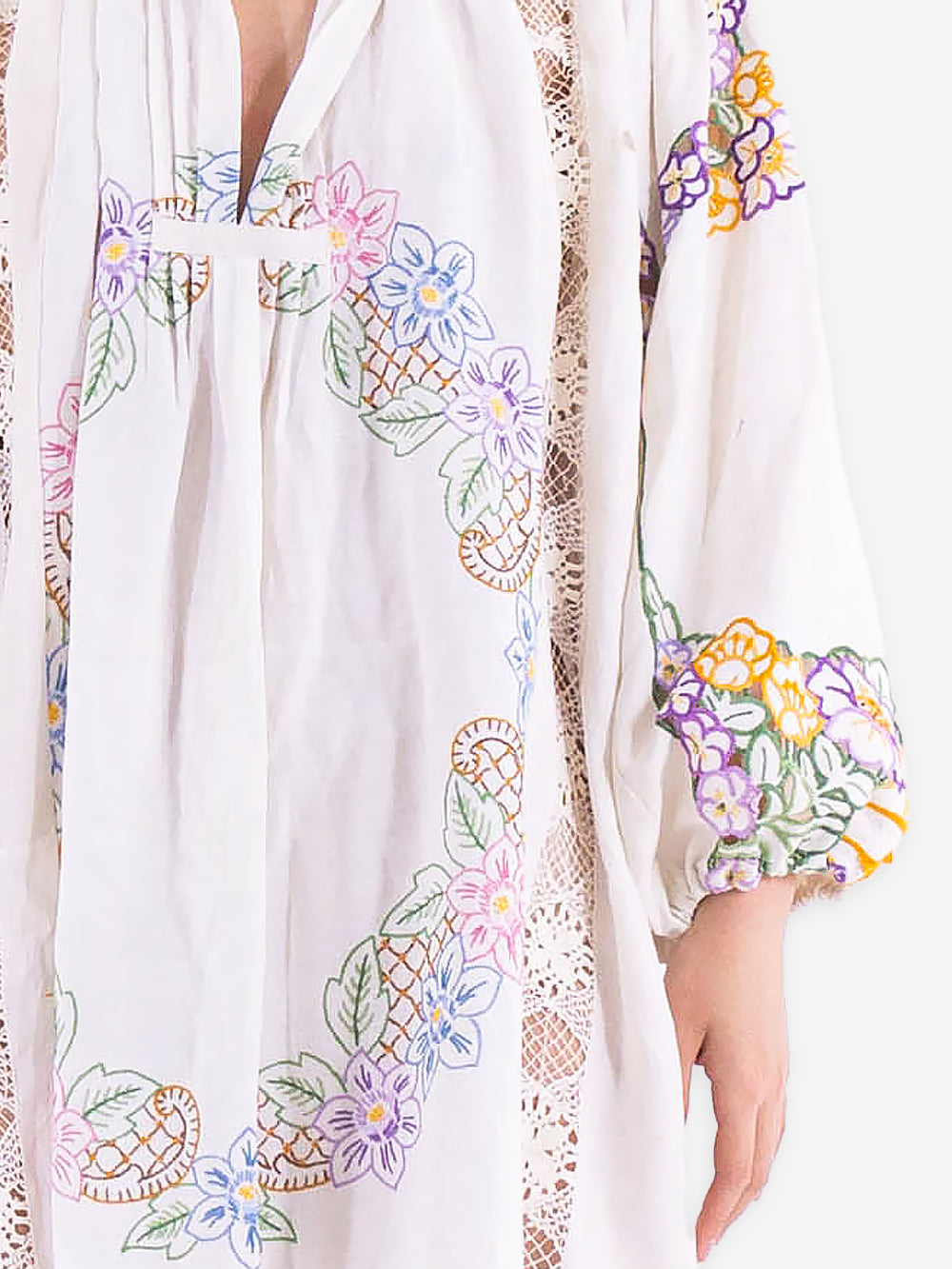 1920s Embroidered Linen Valerie Dress