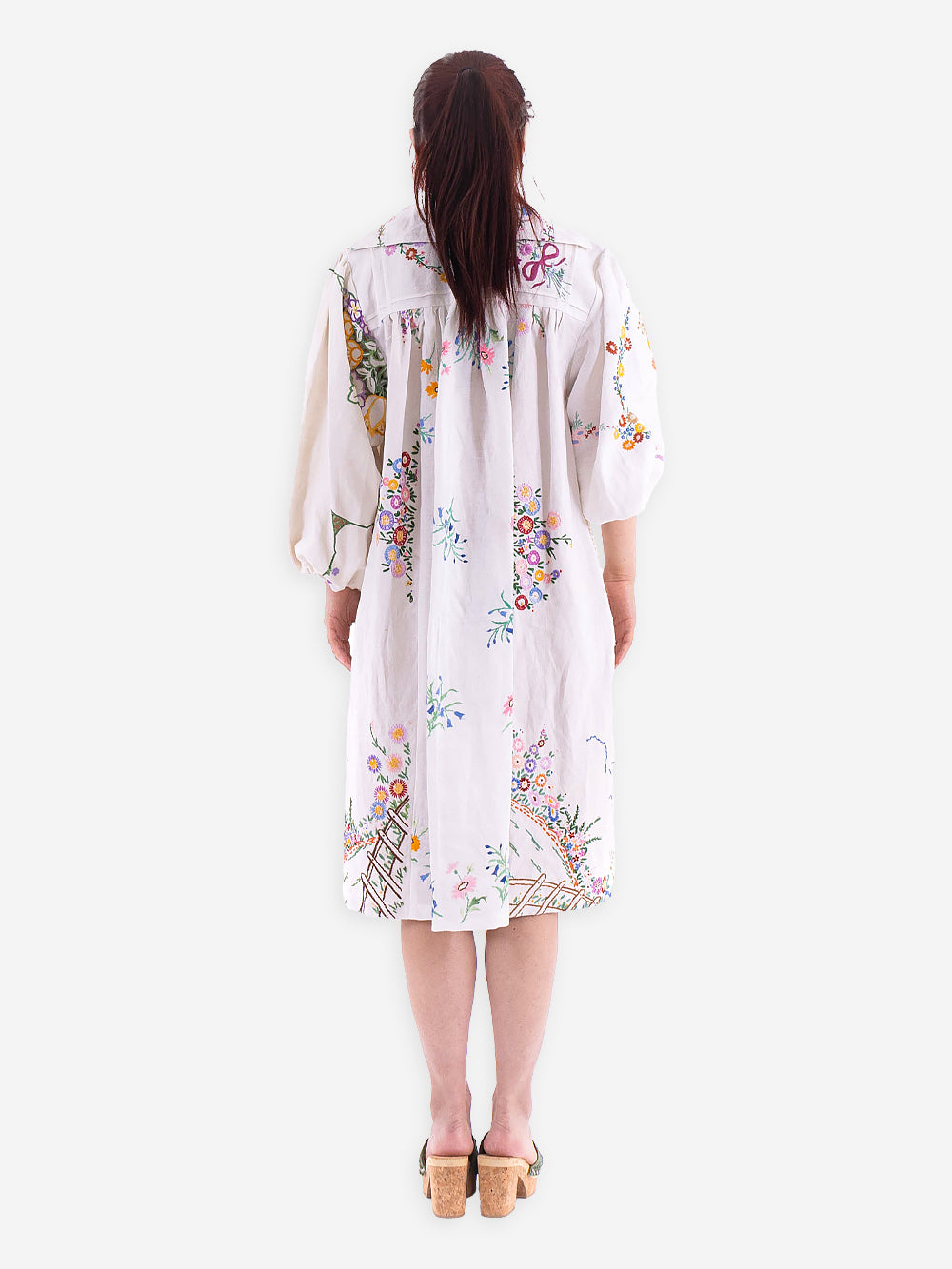 1920s Embroidered Linen Valerie Dress