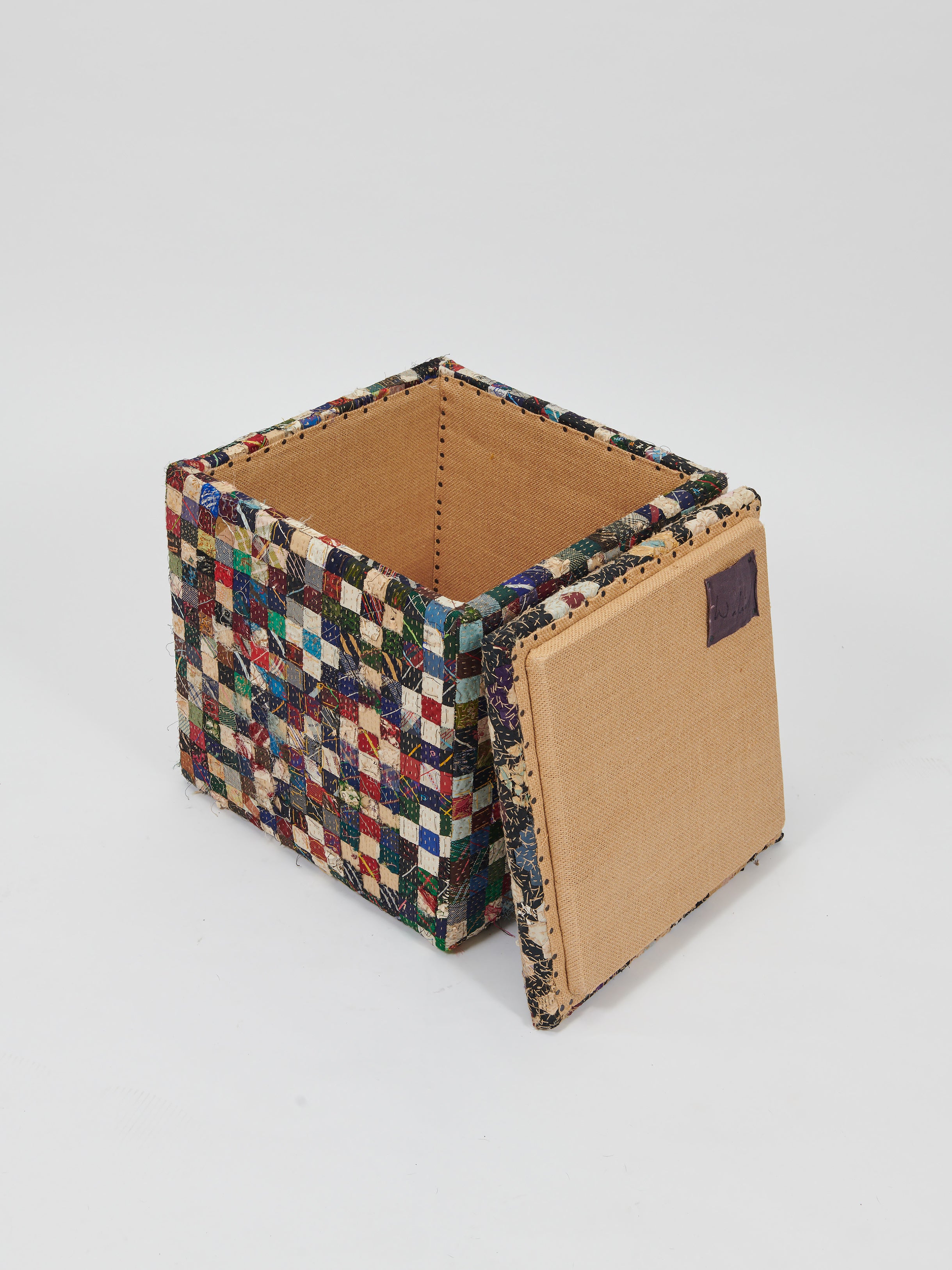 19th Century Victorian Silk Storage Stool