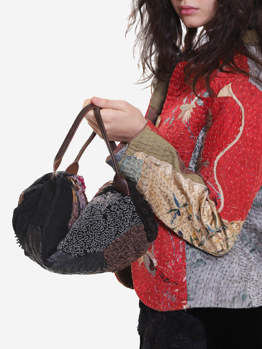 Antique Suede Beaded Glove Natalie Bag