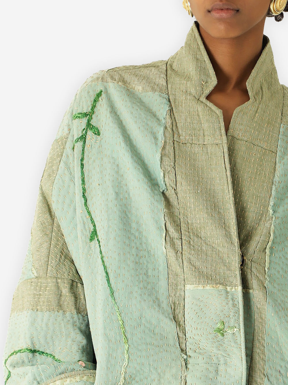 1920s Embroidered Silk Basma Coat