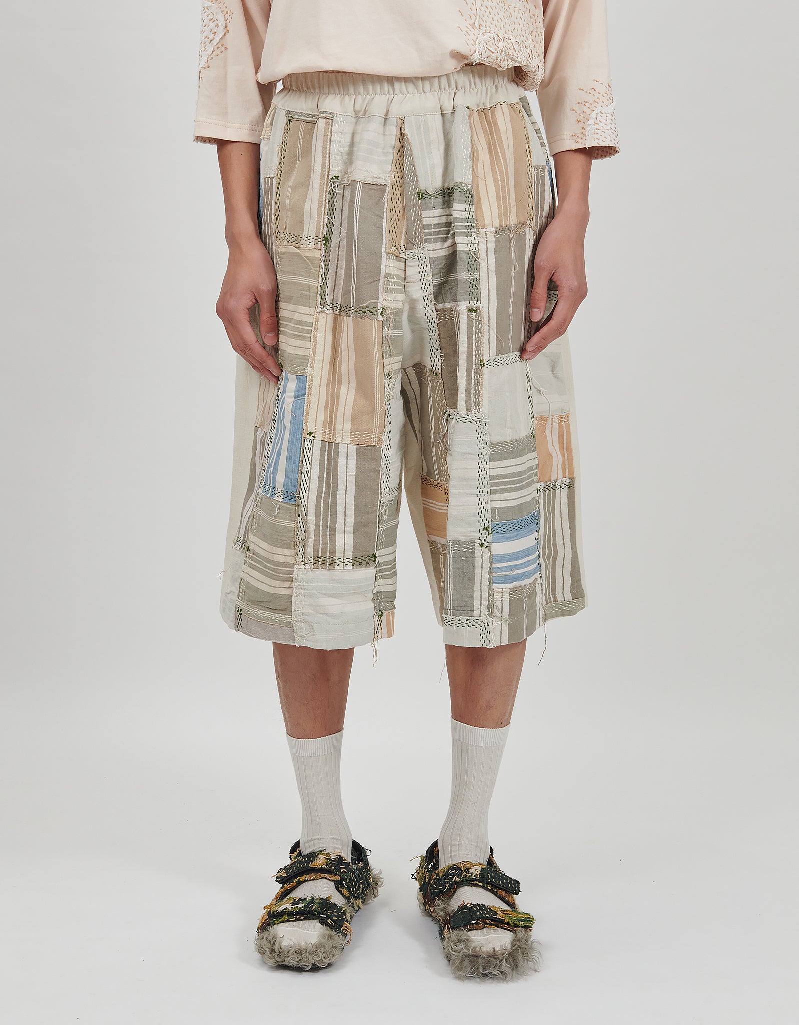 19th Century French Ticking Bermuda Shorts