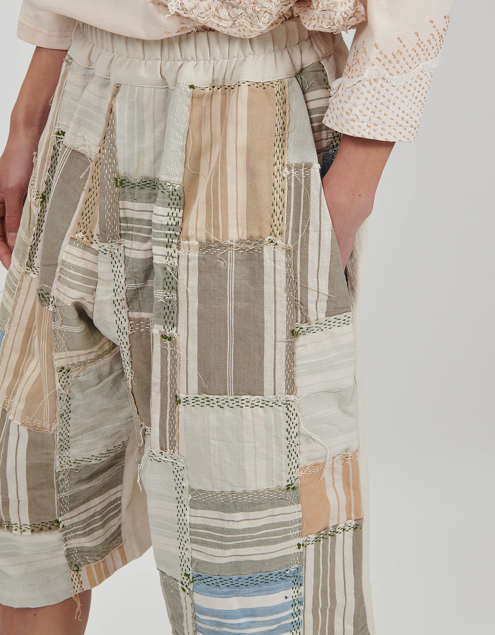 19th Century French Ticking Bermuda Shorts