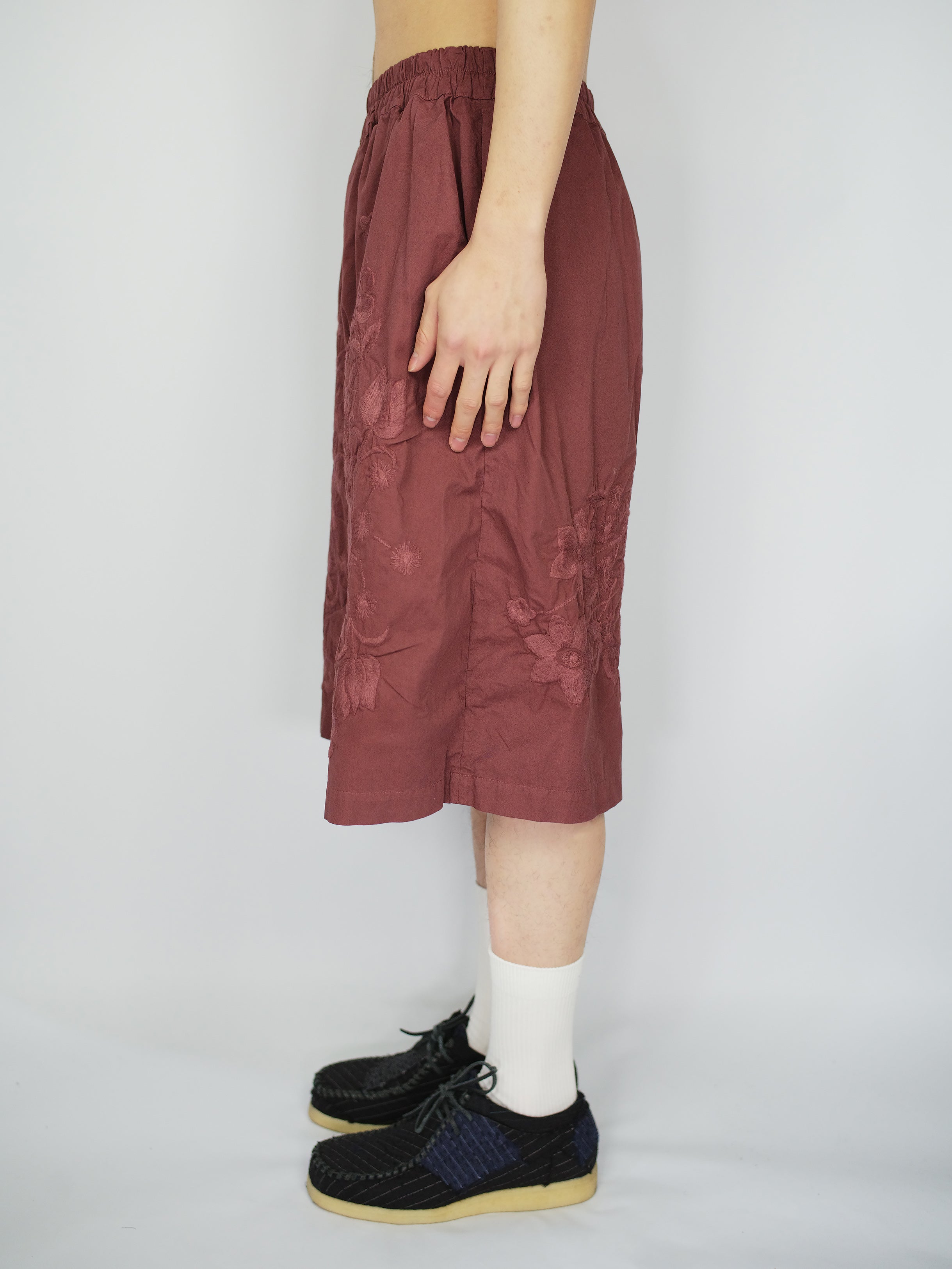 Vintage Embroidered Cotton Bermuda Shorts