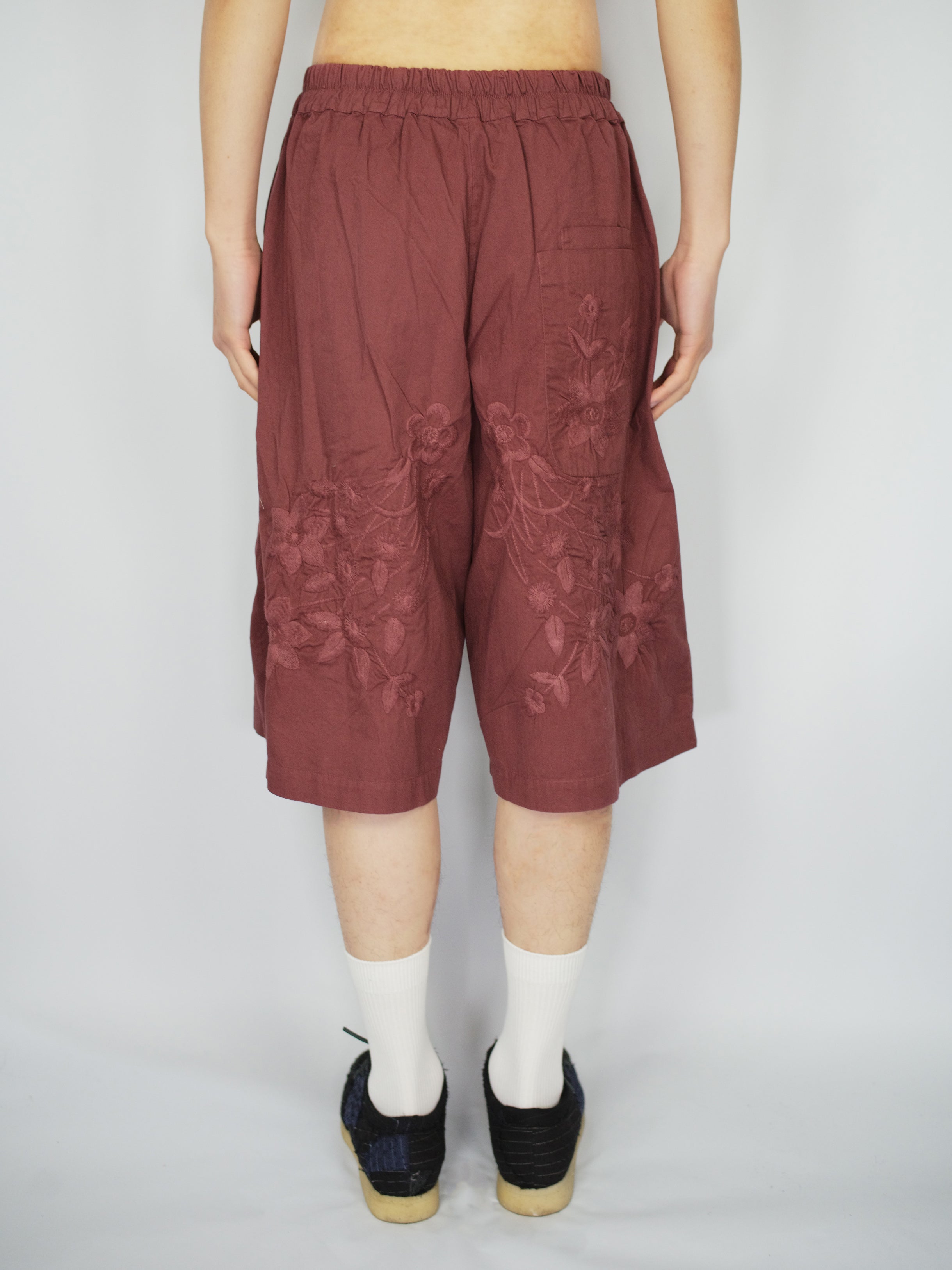Vintage Embroidered Cotton Bermuda Shorts
