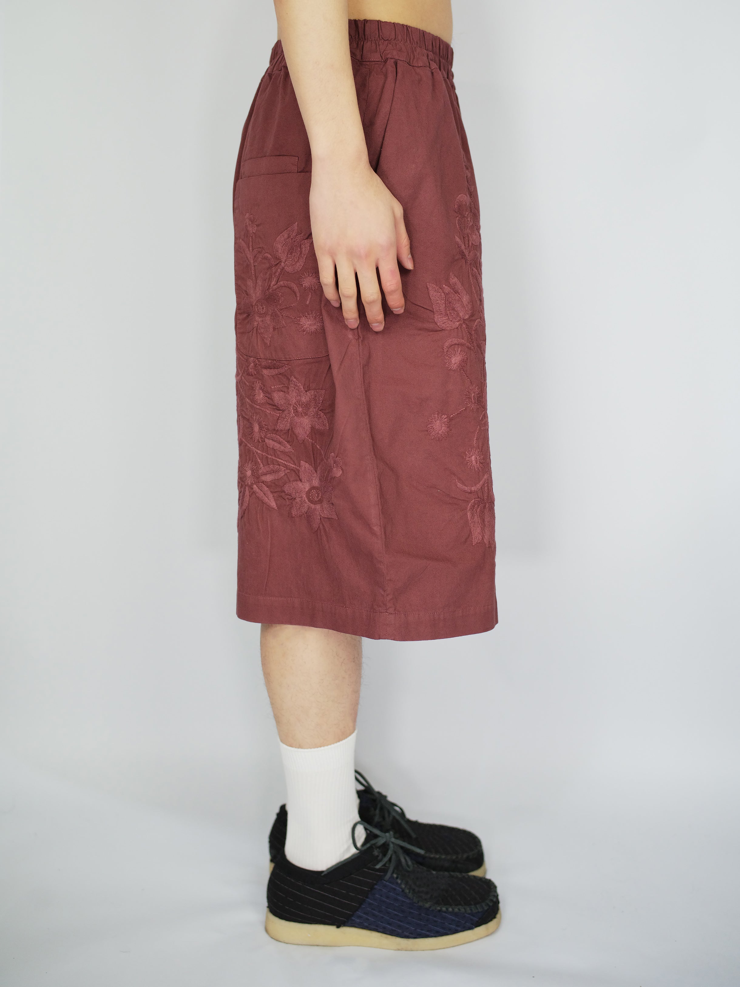 Vintage Embroidered Cotton Bermuda Shorts