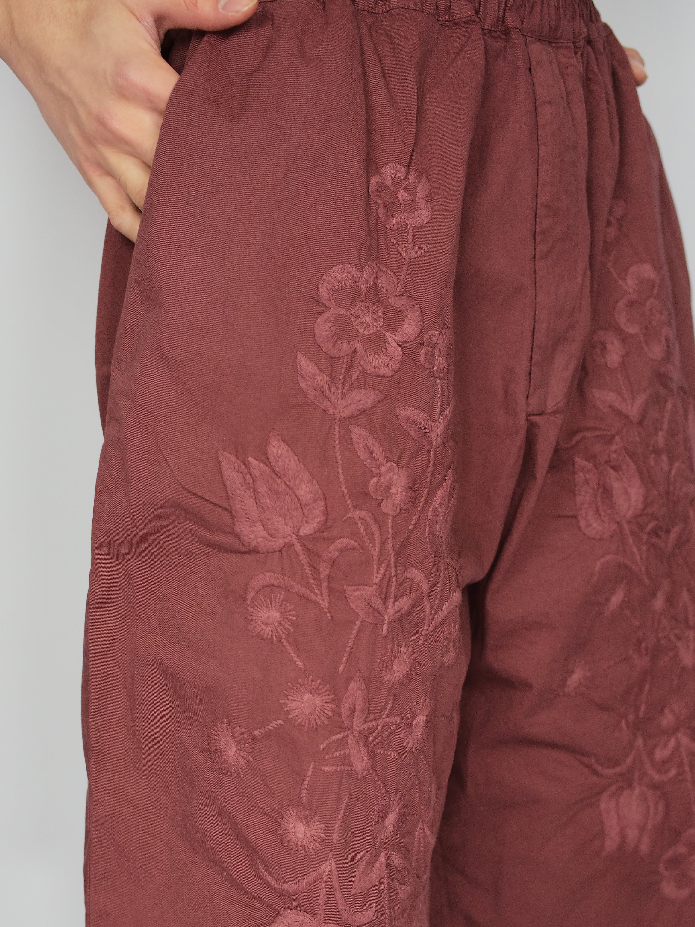 Vintage Embroidered Cotton Bermuda Shorts