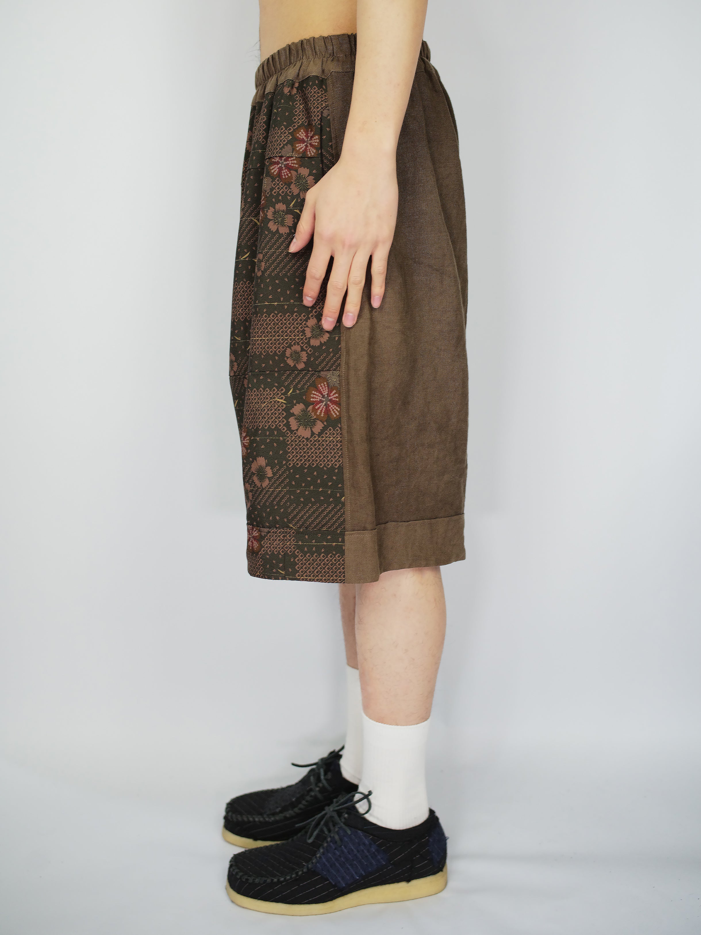 Vintage Japanese Silk Kimono Bermuda Shorts