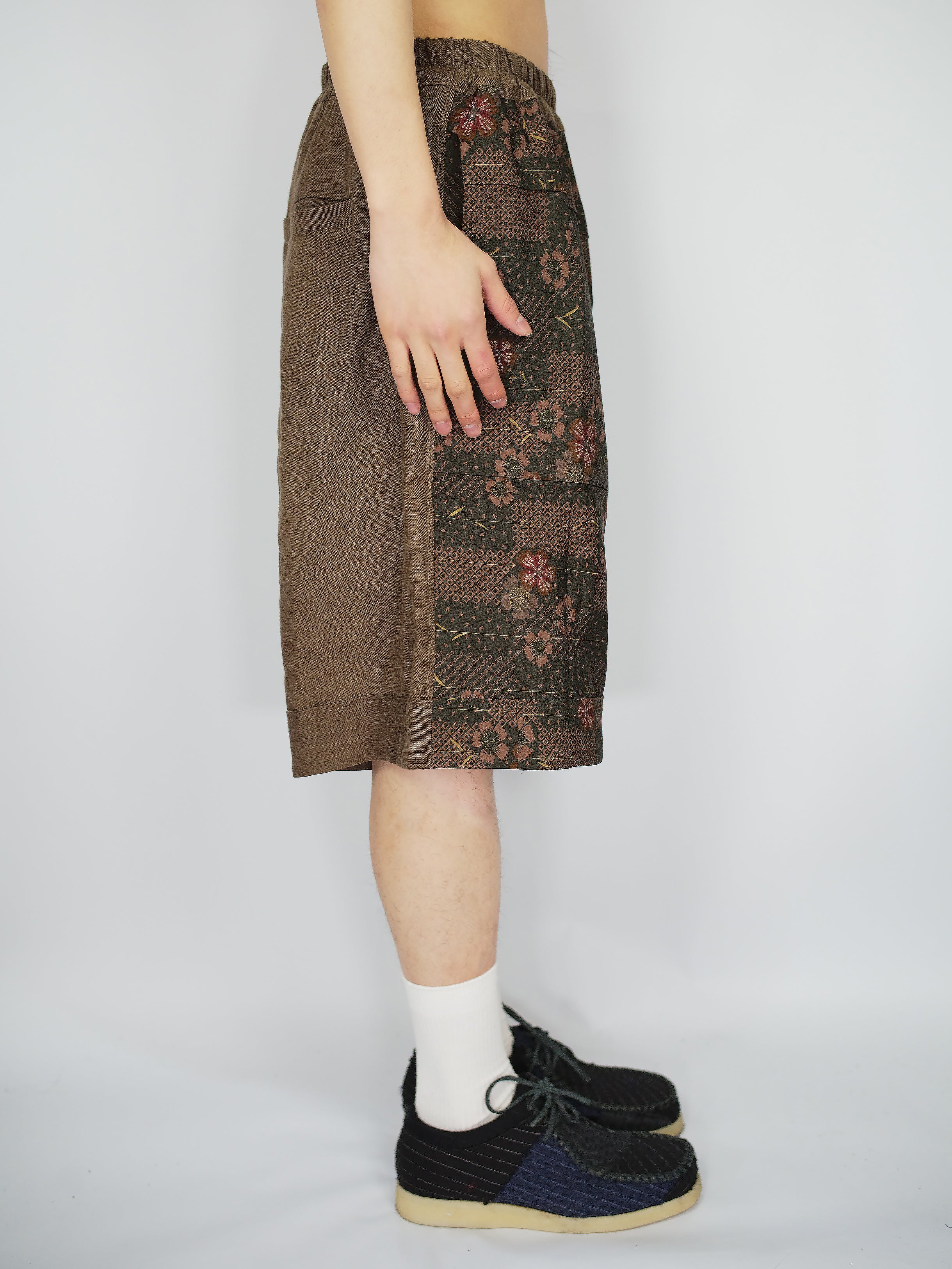 Vintage Japanese Silk Kimono Bermuda Shorts