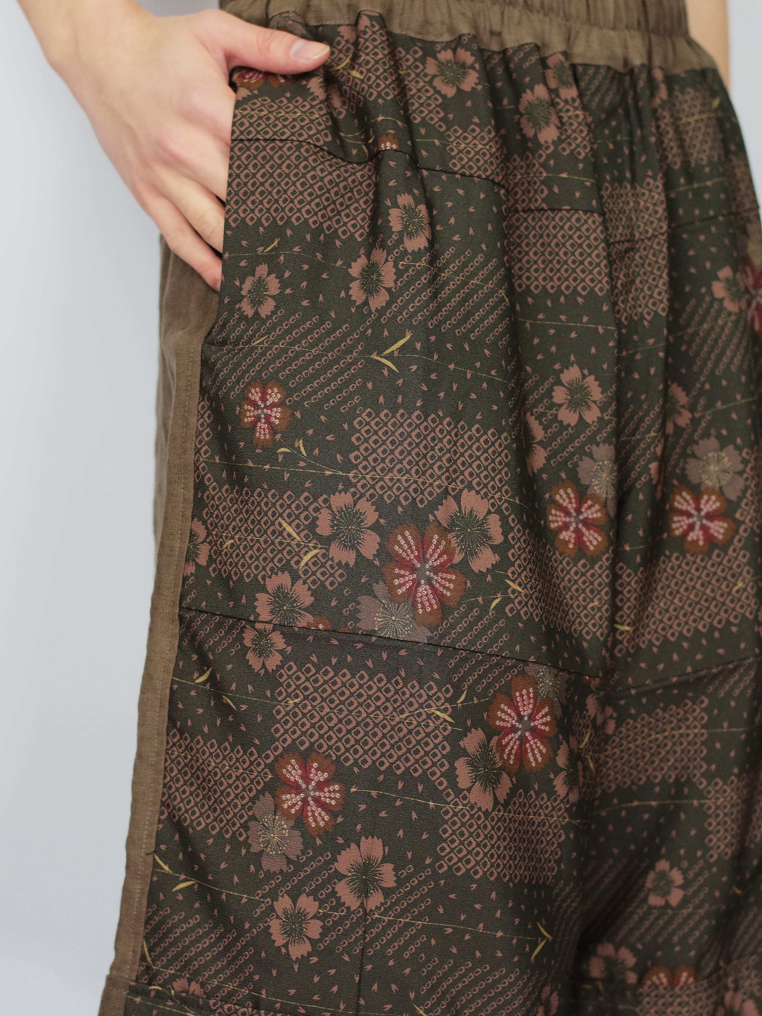 Vintage Japanese Silk Kimono Bermuda Shorts