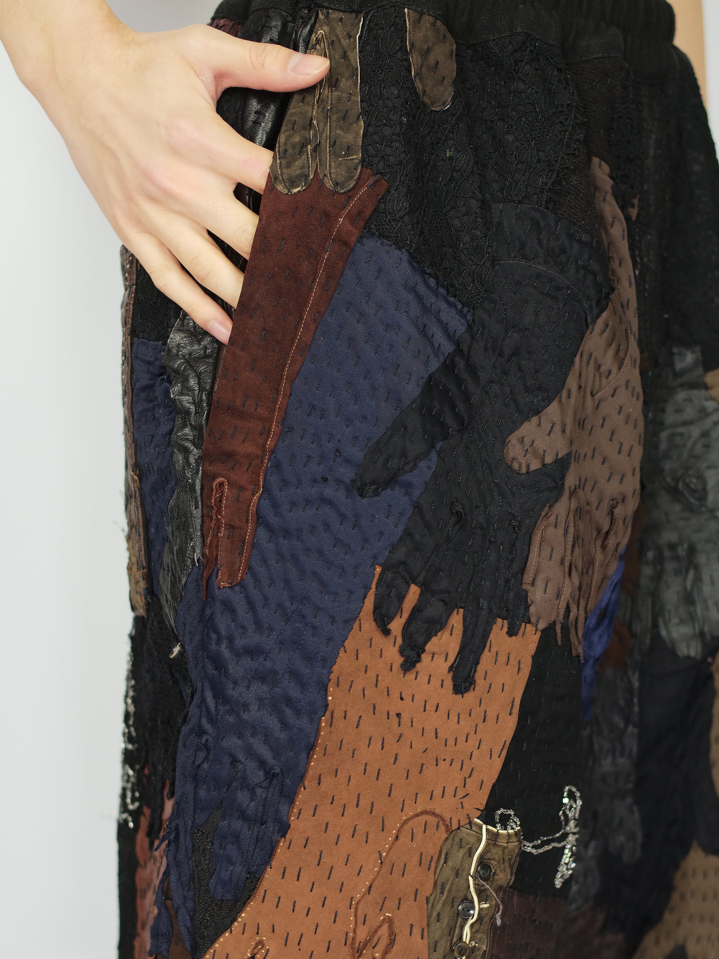 19th Century Embroidered & Vintage Gloves Bermuda Shorts