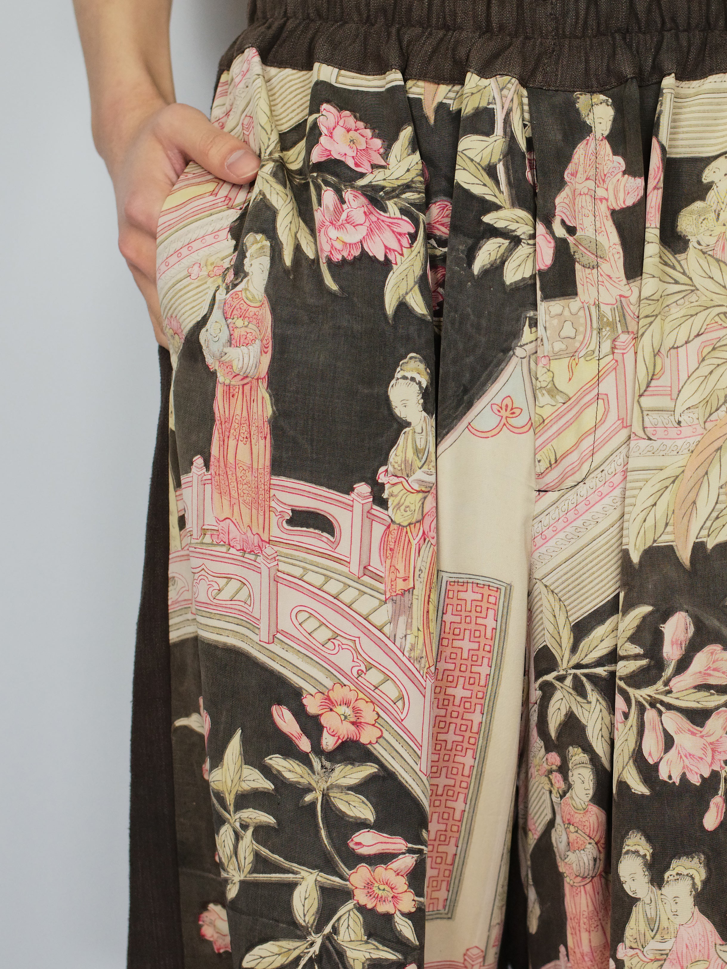Vintage Japanese Silk Kimono Bermuda Shorts