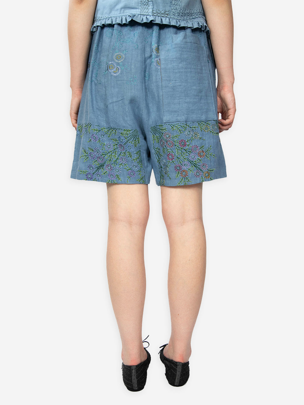 1920s Embroidered Linen Blaze Shorts
